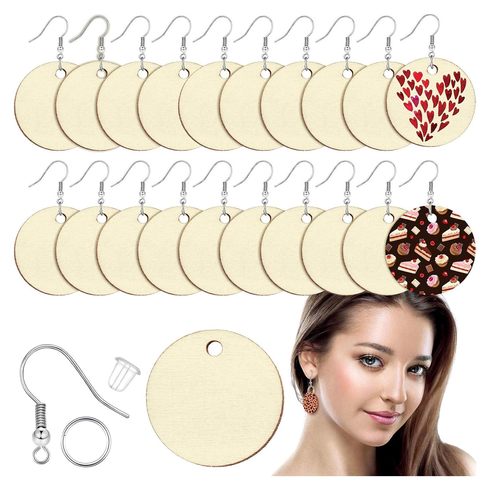 Kit de Pendientes de Madera Hicarer 200 Piezas DIY 5.08 cm