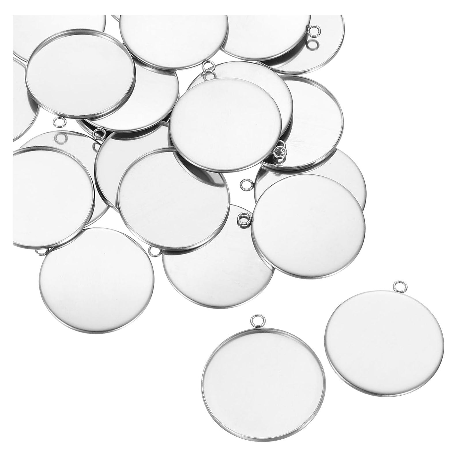 Bandejas de Colgante Redondas uxcell - 30 Piezas 30mm Acero Inoxidable