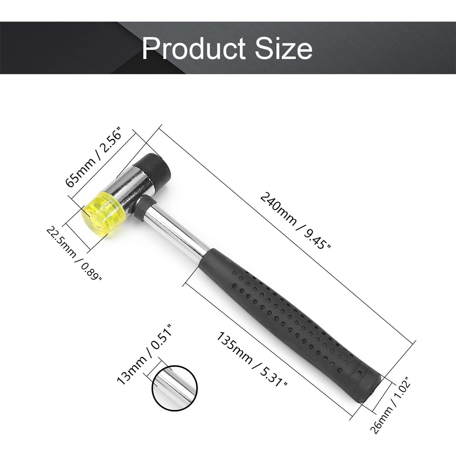 Martillo de Goma Doble Cabeza Utoolmart 240mm para Joyería