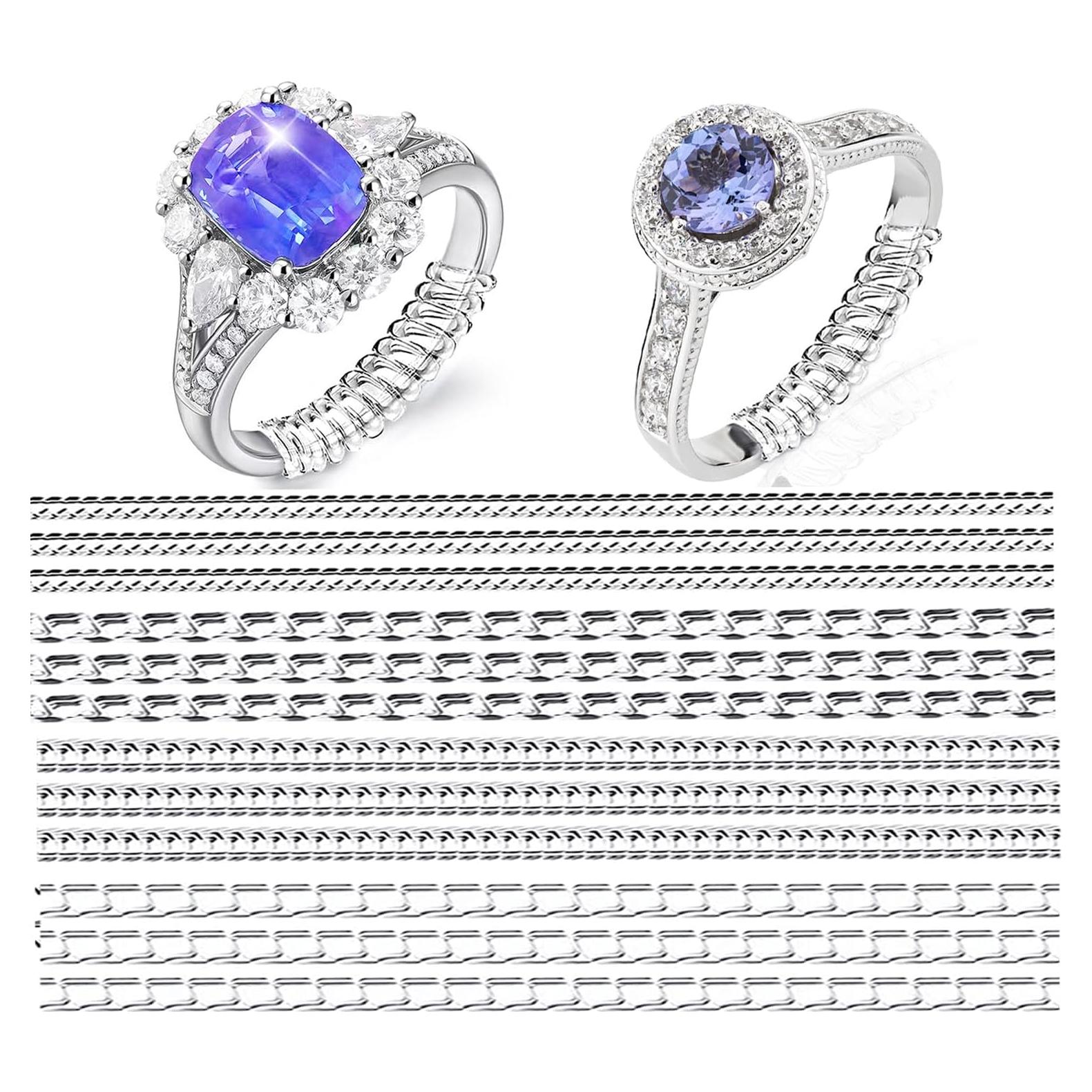 Ajustador de Talla de Anillo JRONGHE - 12 Piezas Silicona Transparente