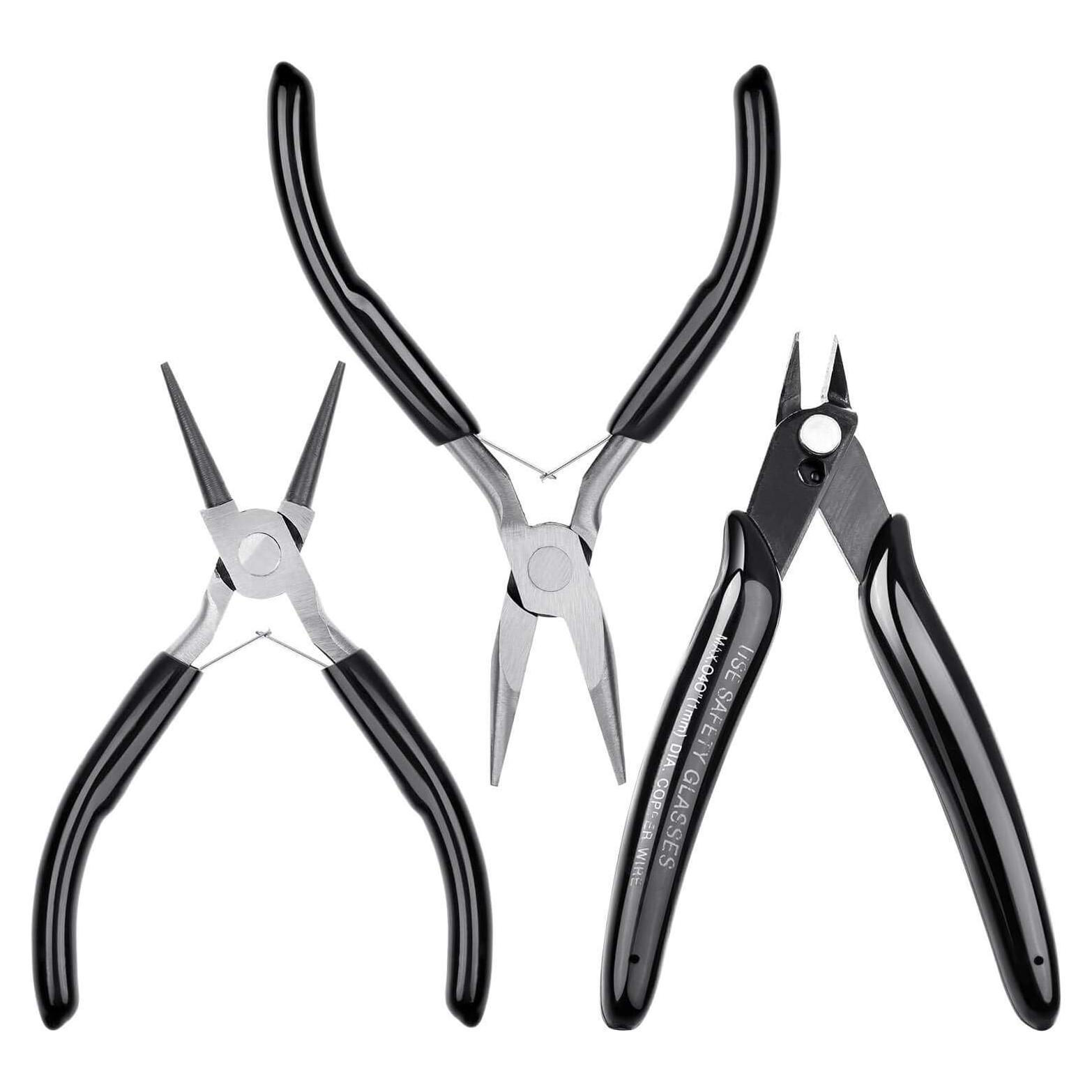 Juego de Alicates Cridoz para Joyas - 3 Piezas, Acero Negro
