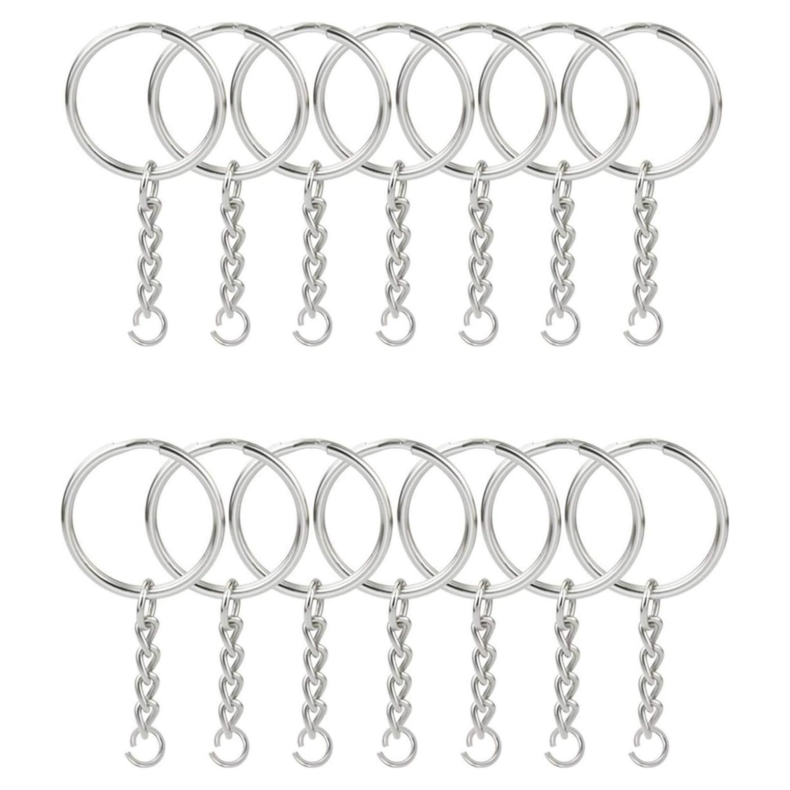 KINGFOREST Kit de 50 Anillos de Llave y Cadenas 25 mm Joyería