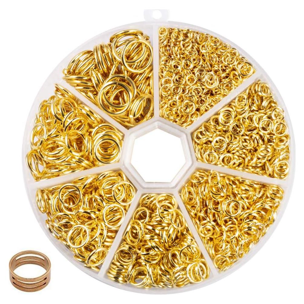 Anillas Abiertas Doradas BEADNOVA para Joyería - Set 1500pcs