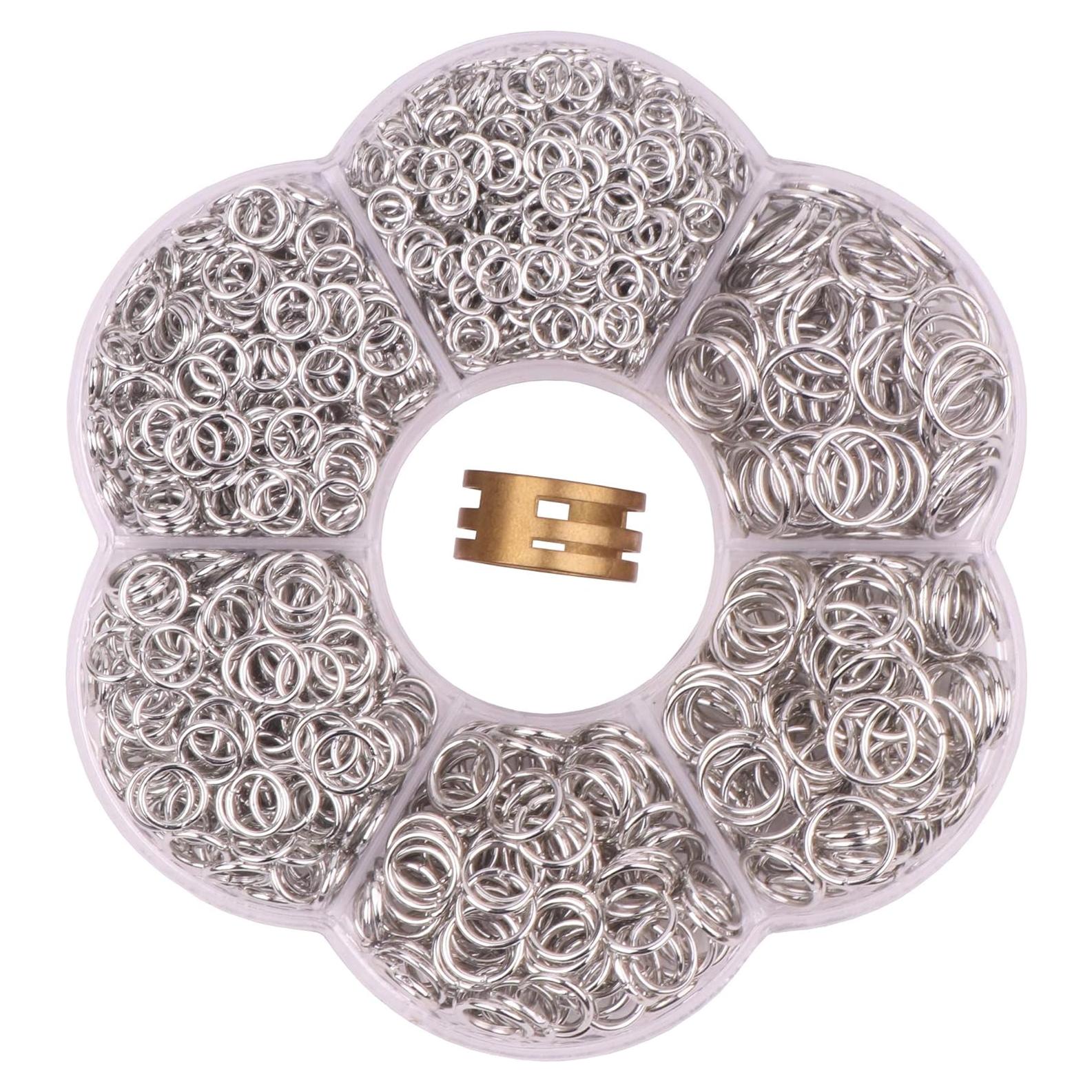 YAKA 1600 Anillas Abiertas de Joyería en Níquel - 6 Tamaños