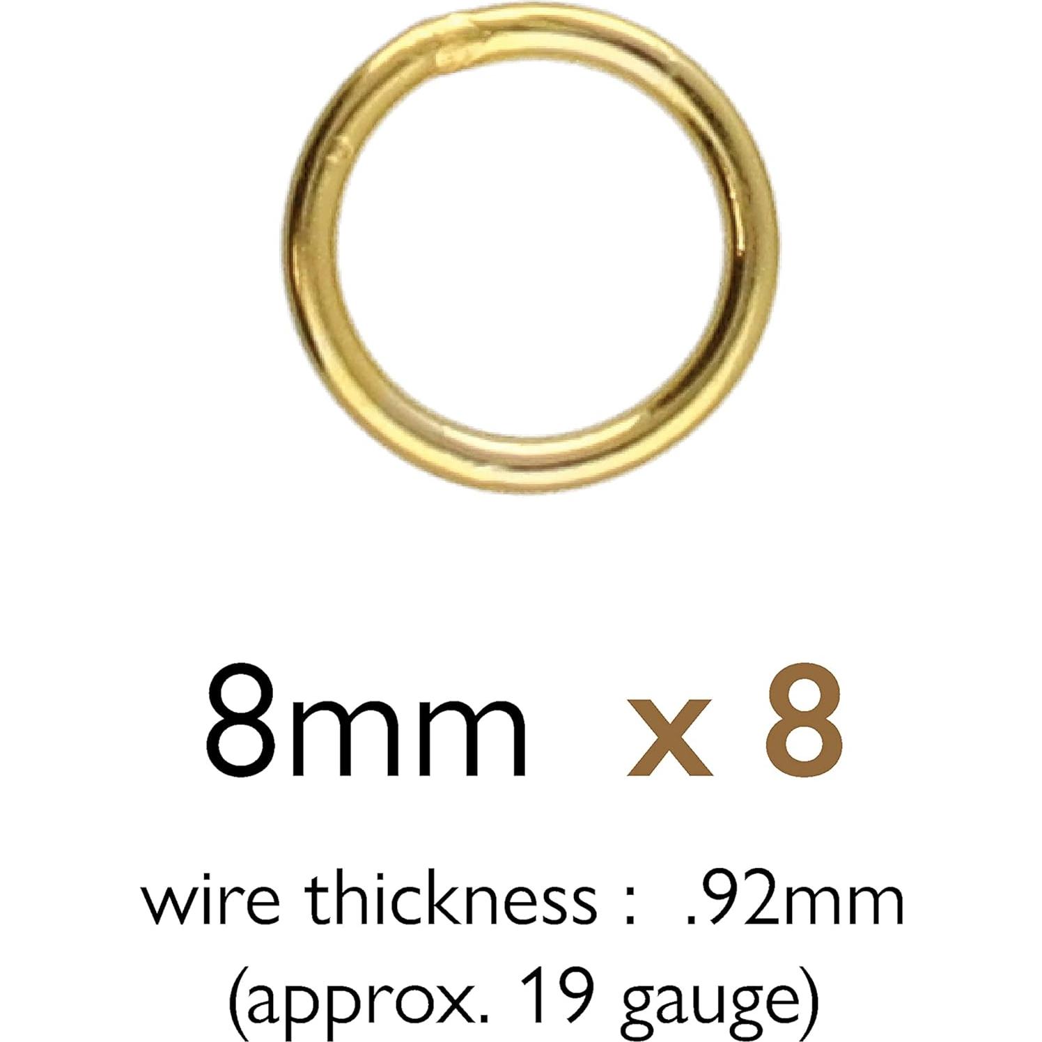 Anillas de Salto Soldadas The Beadsmith 8mm Oro 0.92mm 8 Piezas
