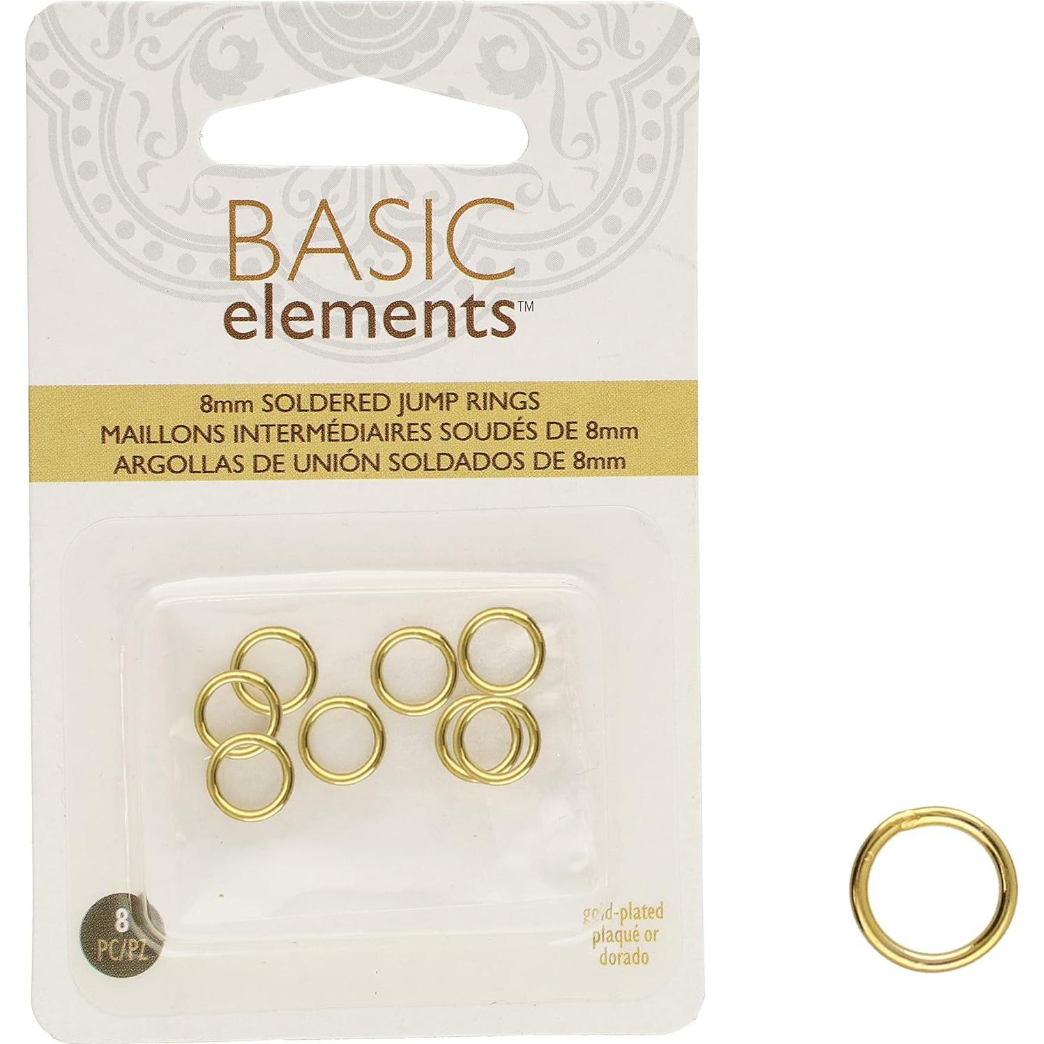 Anillas de Salto Soldadas The Beadsmith 8mm Oro 0.92mm 8 Piezas