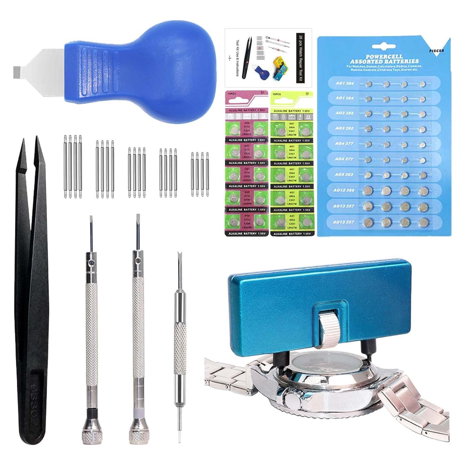 Kit de Herramientas para Reloj GLDCAPA con 60 Baterías