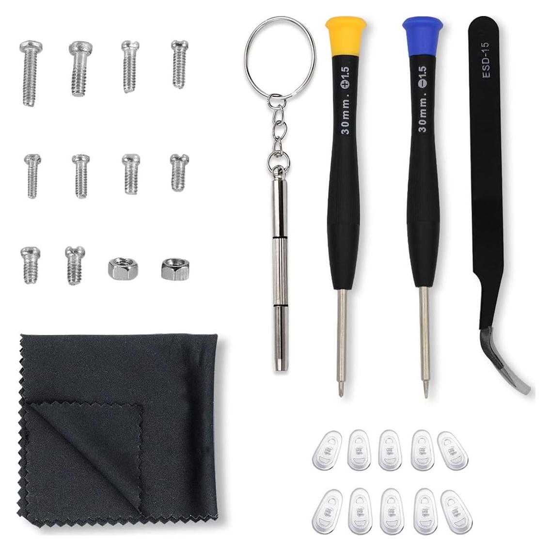 Kit de Reparación de Gafas Sunsmiles con Tornillos y Almohadillas