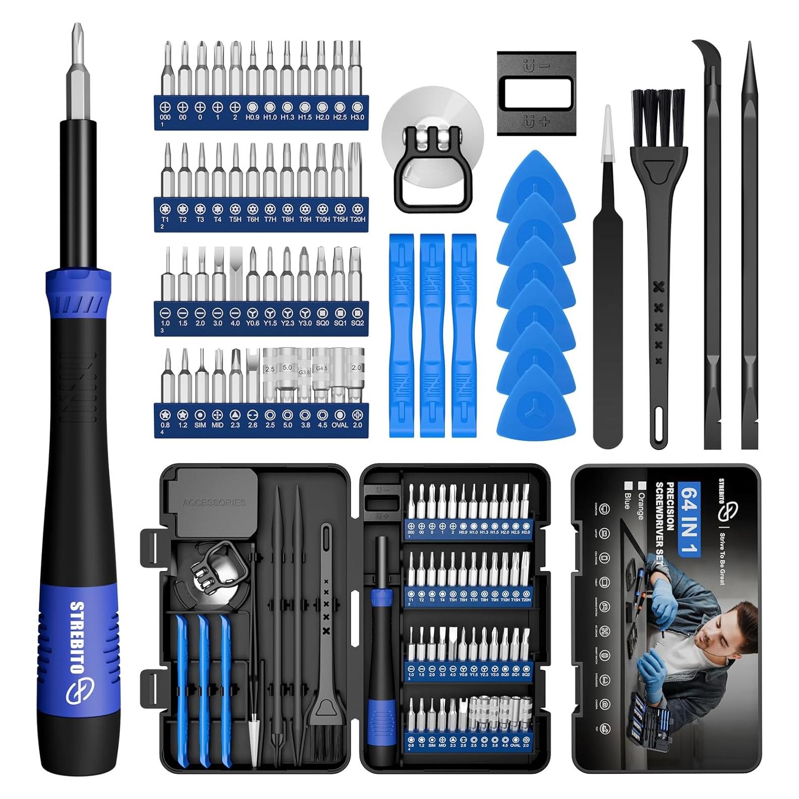 Juego de Destornilladores de Precisión 64 en 1 STREBITO