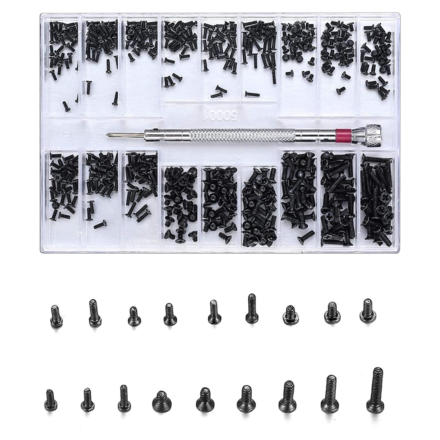 Kit de Tornillos Micro WSLLM 500 Pcs para Electrónica y Gafas