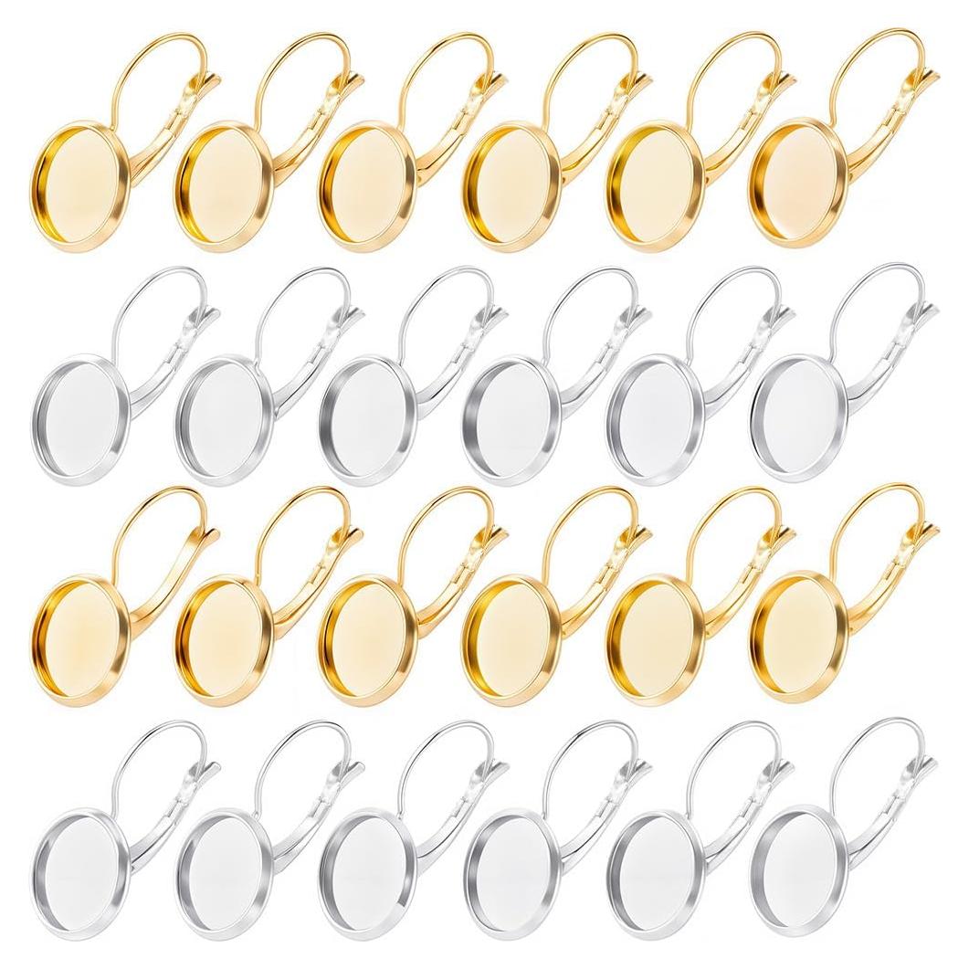 Ganchos de Aretes de Acero Inoxidable SUNNYCLUE 40 Pcs Oro Plata