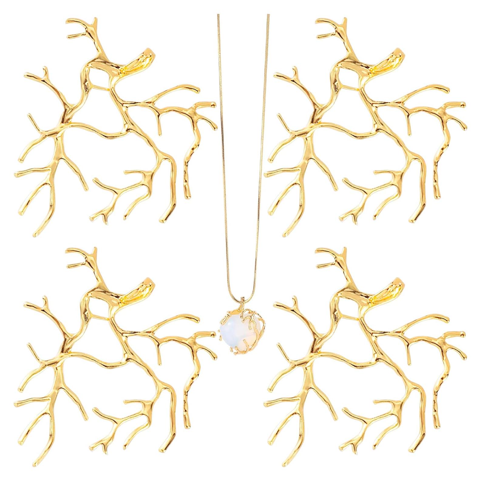 Plantillas de Joyería en Forma de Rama Doradas 4 Pcs - Isslly