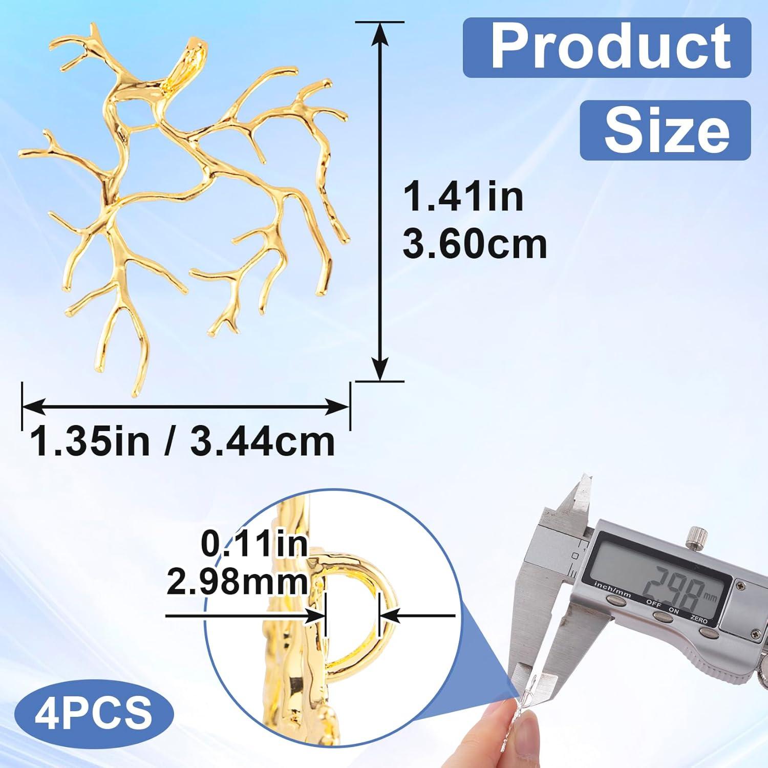 Plantillas de Joyería en Forma de Rama Doradas 4 Pcs - Isslly