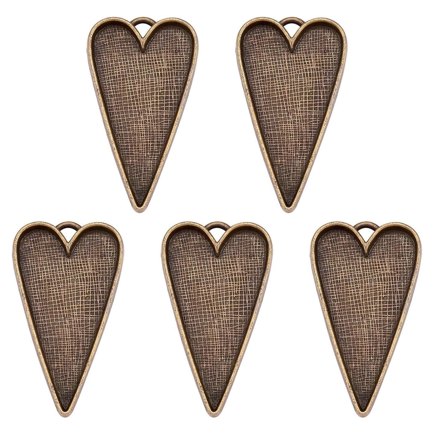 Colgantes de Corazón Tibetano Pandahall - 50 Piezas 53.5mm