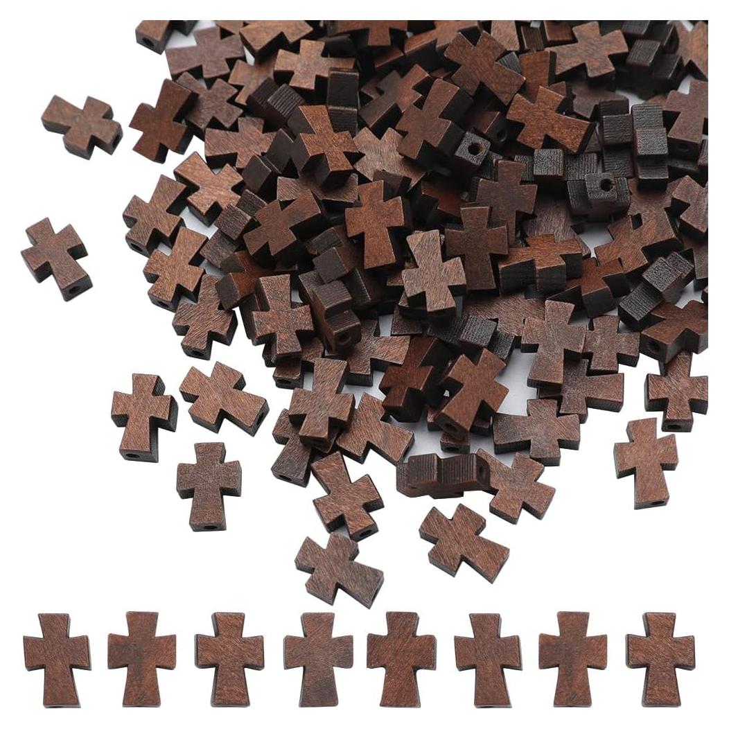 Perlas de Madera en Forma de Cruz SUNNYCLUE 150 Pcs DIY