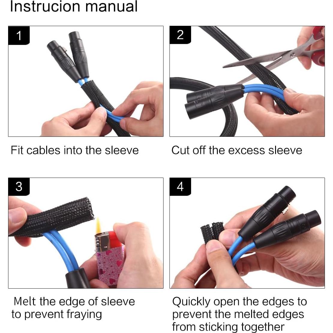 Protector de Cable Alex Tech 3,05m 1,27cm Negro