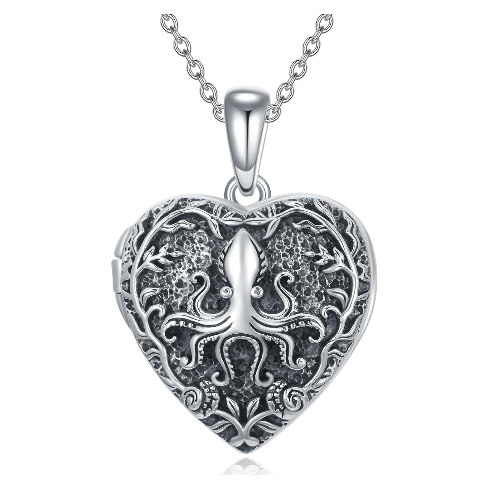 Collar de Plata Esterlina 925 con Medallón Corazón para Mujeres