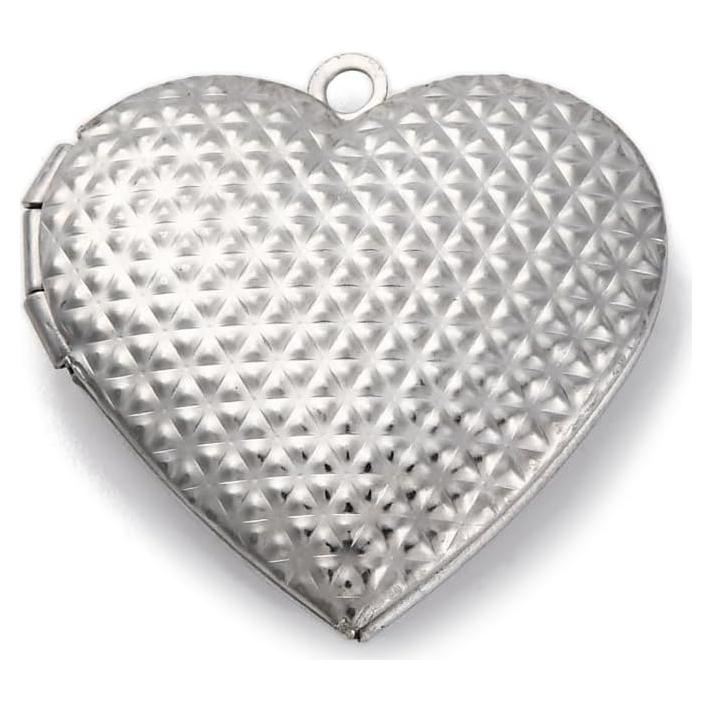 20 Piezas Encantos de Locket Acero Inoxidable Ornazy Corazón