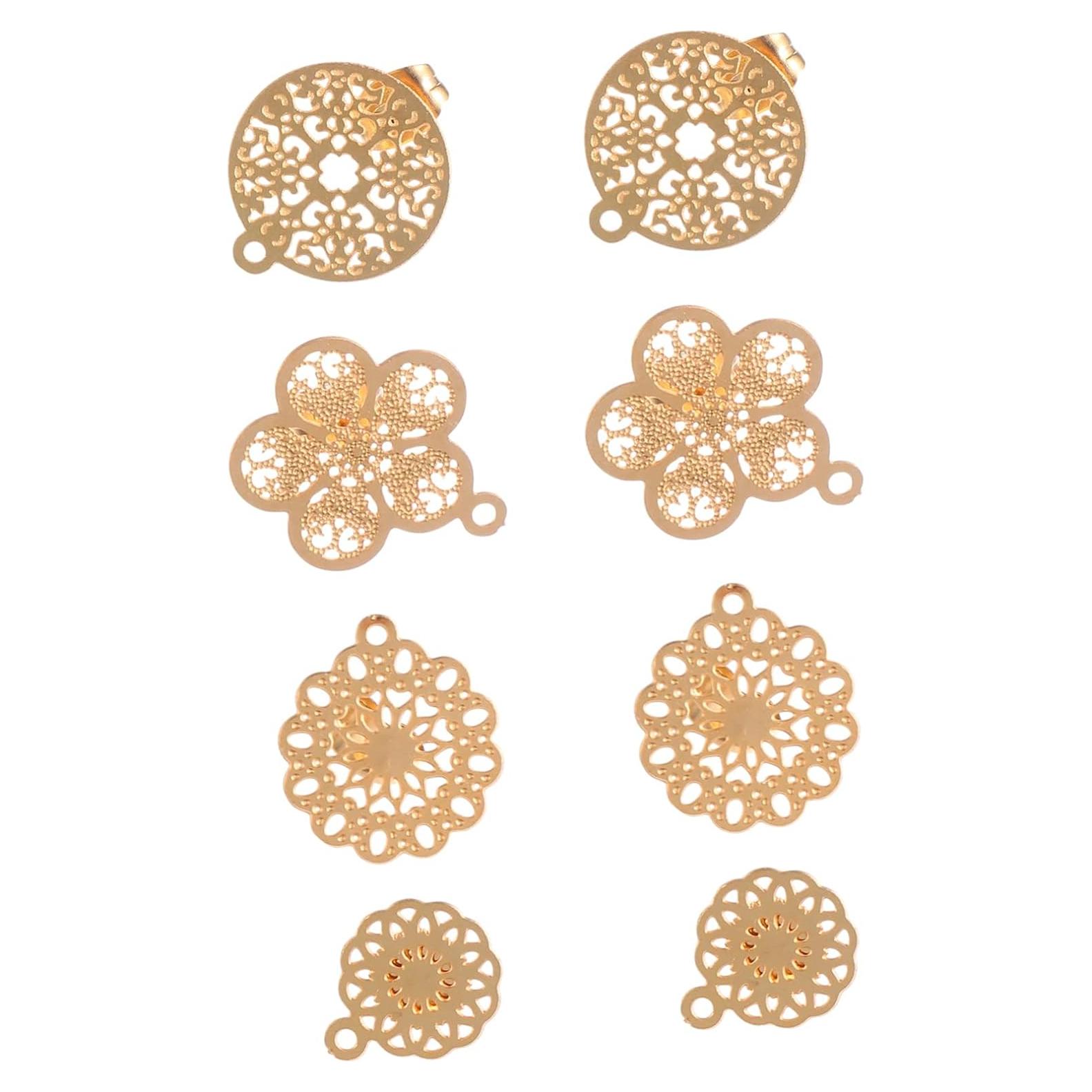 NUOBESTY 4 Pares Base para Pendientes Dorados DIY Joyería