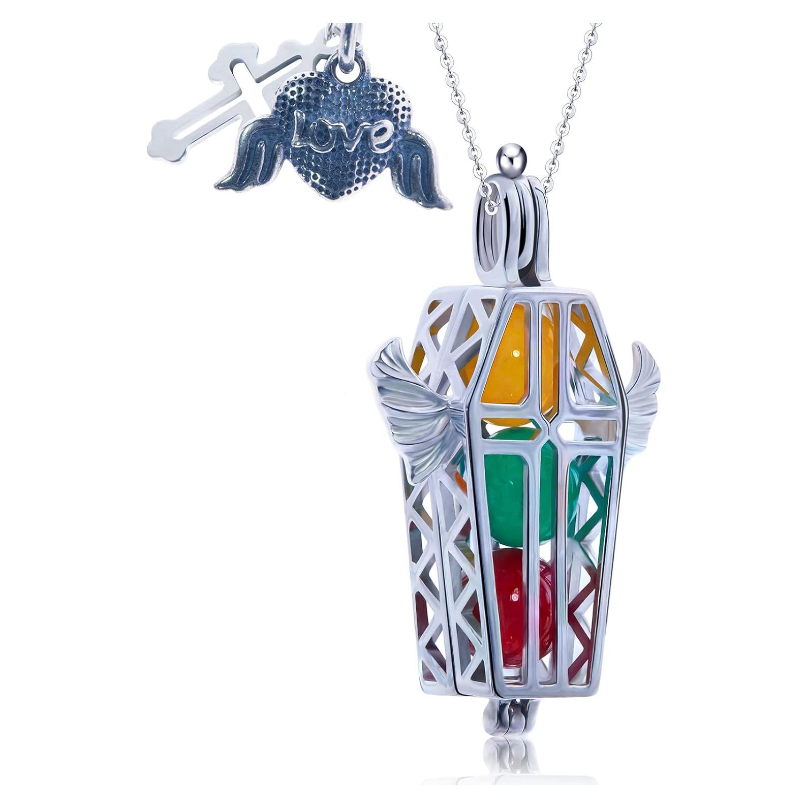 Collar de Alas de Ángel 925 Plata Esterlina con Charms