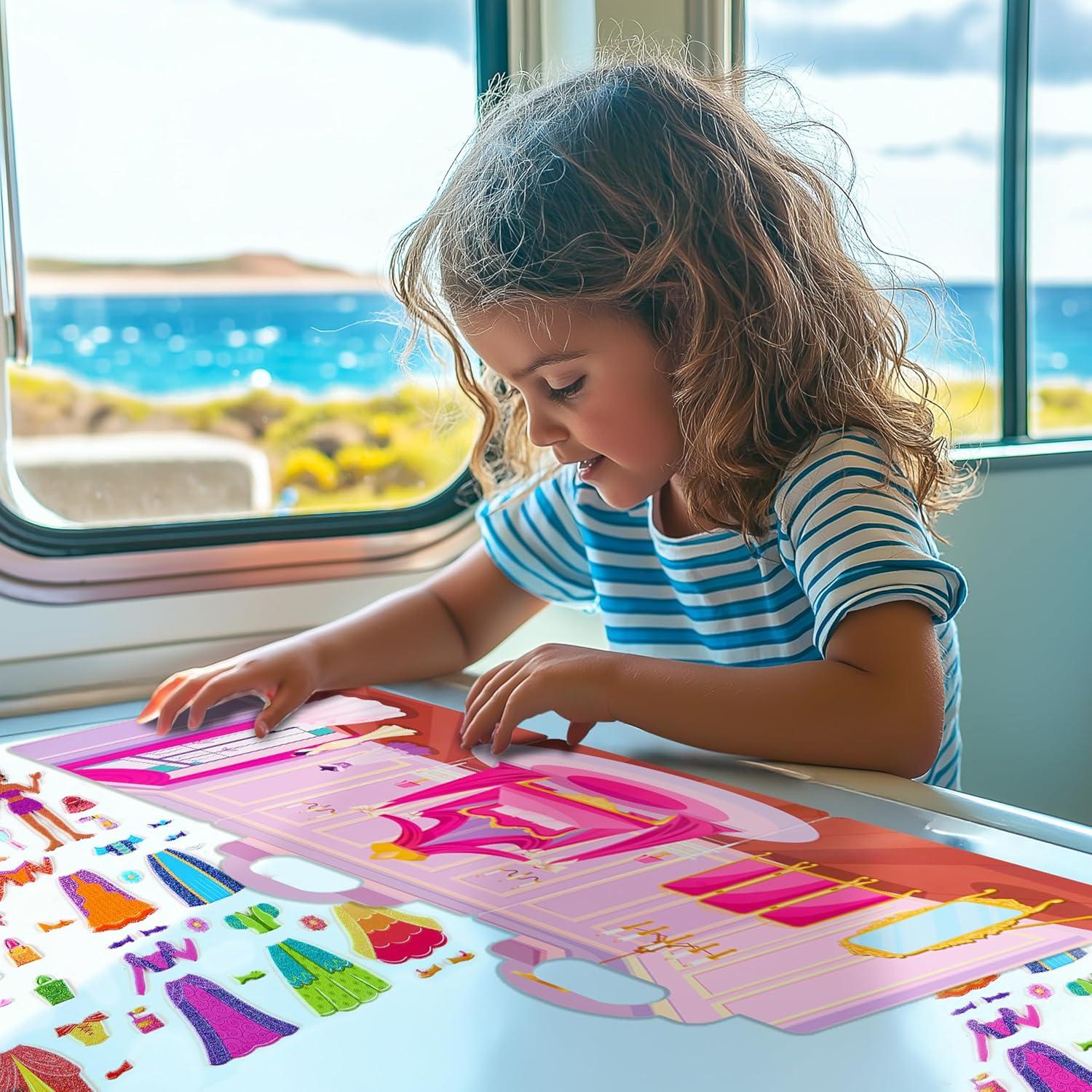 JOYIN Libros de Pegatinas Reutilizables 3D - 3 Pcs Sirena, Princesa, Moda