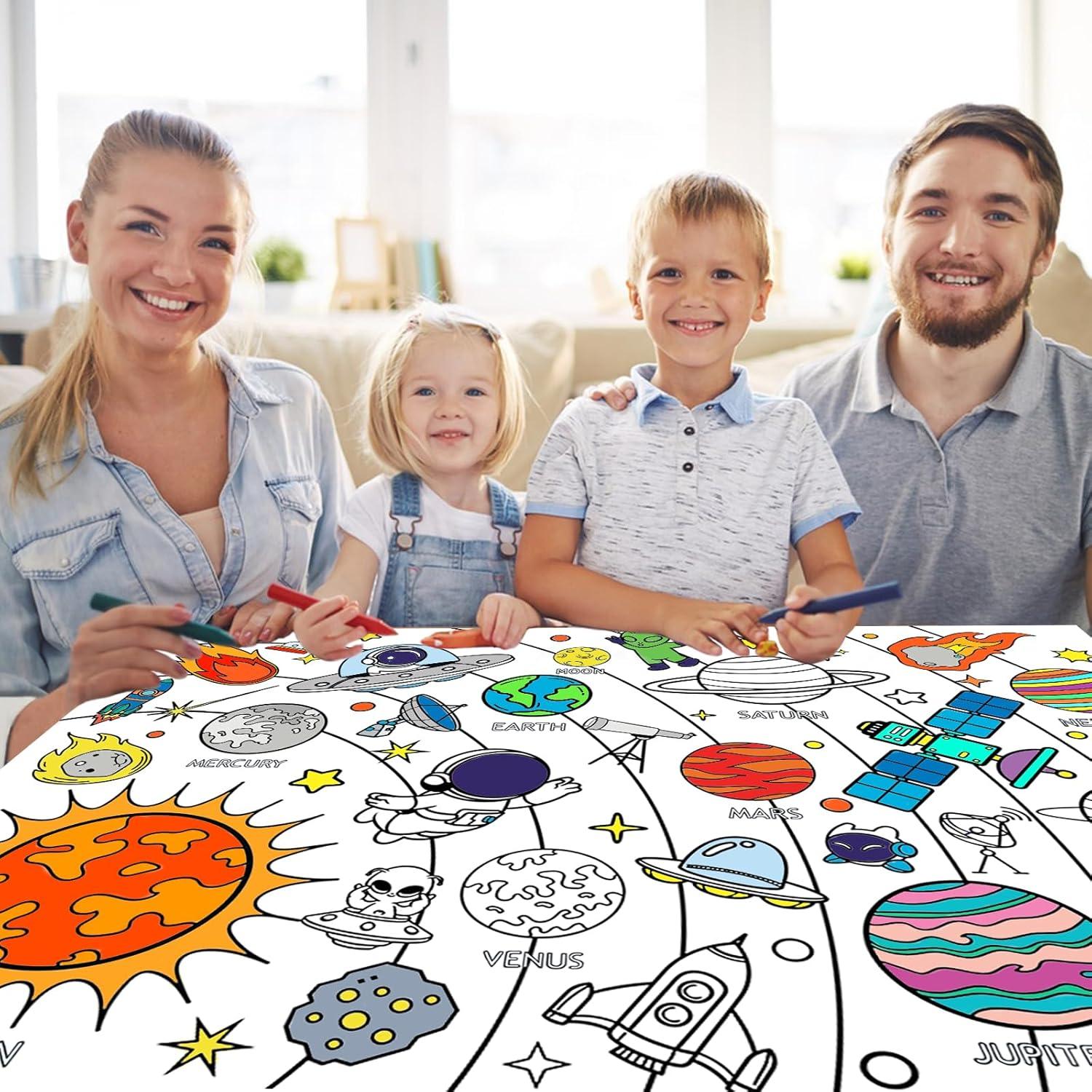 Mantel Grande para Colorear Espacio Exterior Leezead 80x110 cm