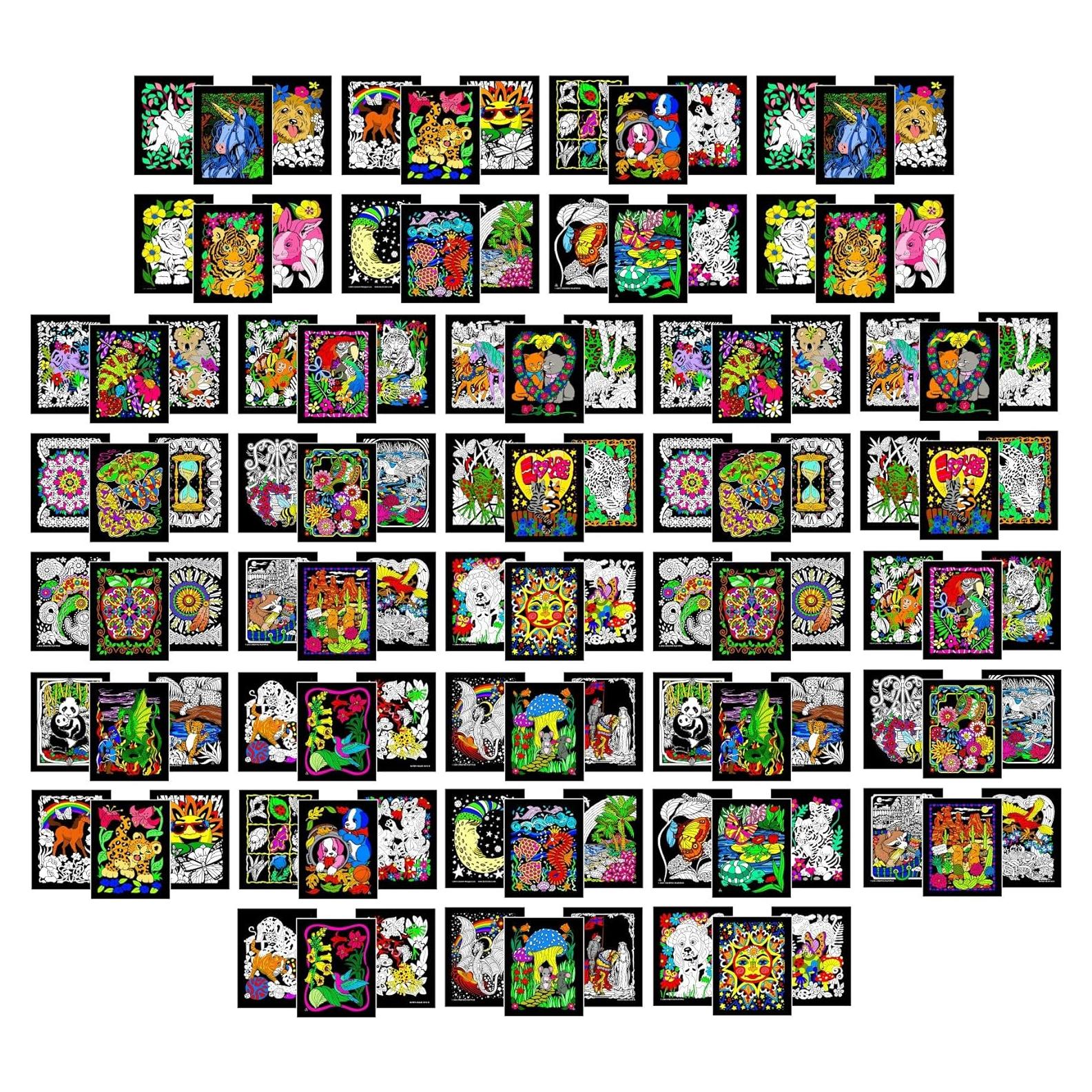 Paquete de 108 Carteles de Terciopelo para Colorear Stuff2Color