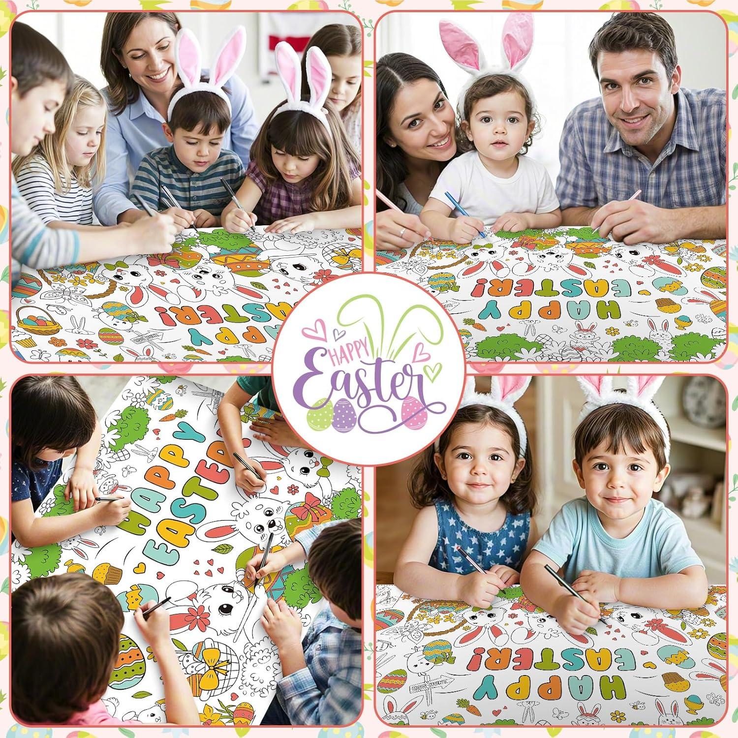 Póster de Colorear Pascua Litmitfu 183x79 cm para Niños
