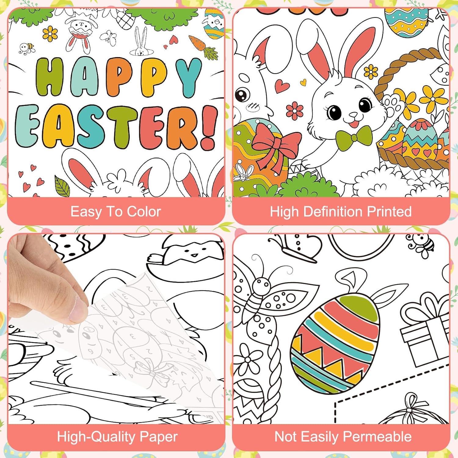 Póster de Colorear Pascua Litmitfu 183x79 cm para Niños