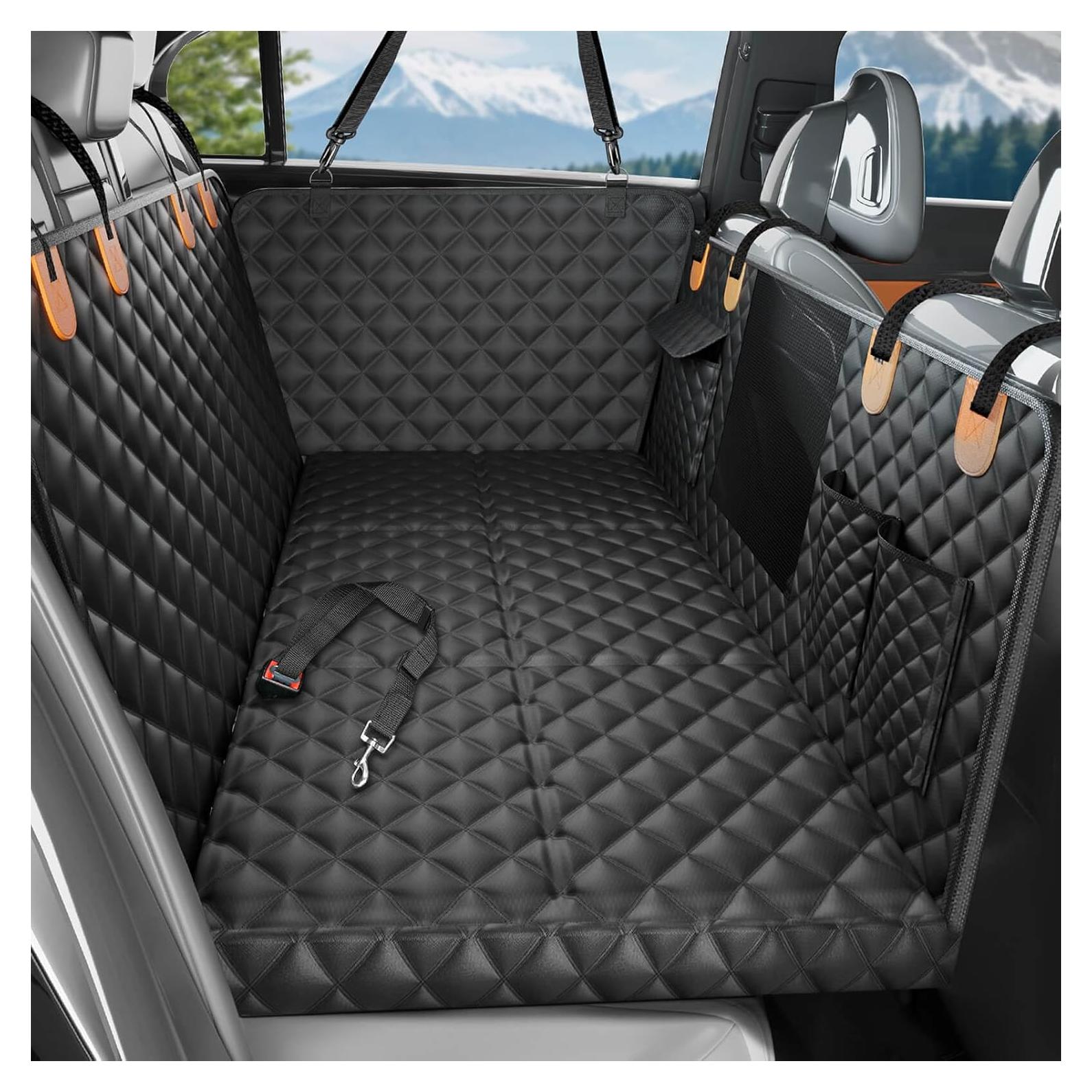 Funda de Asiento Trasero para Perros HikeSeptPals Naranja Negro