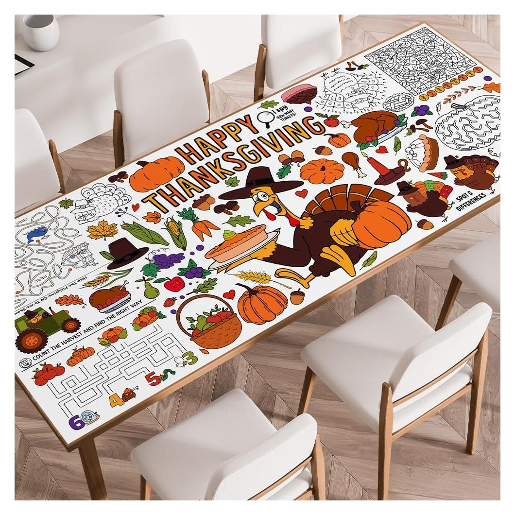 Mantel para Colorear Gigante SPERINGEEN 72x35cm Acción de Gracias
