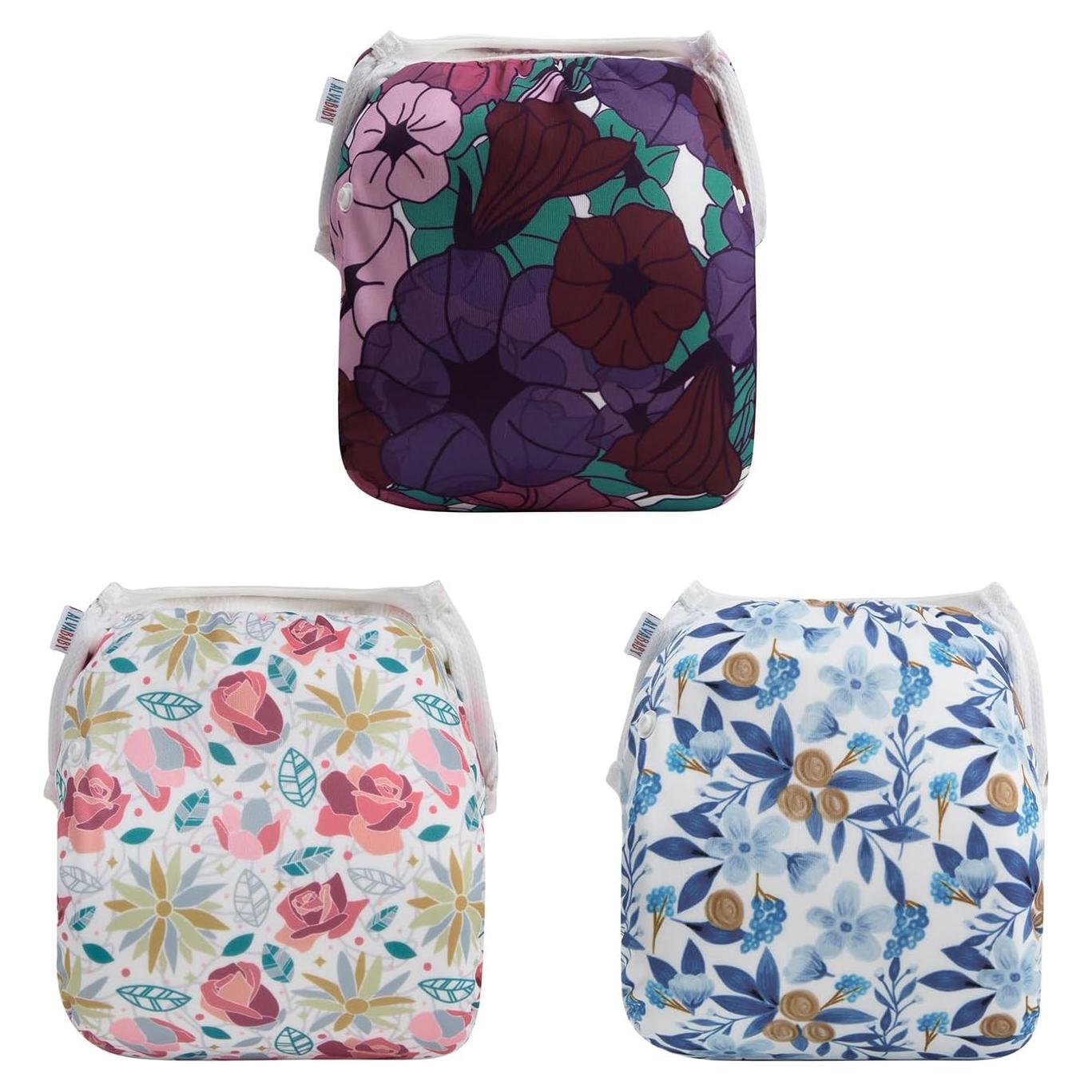 Pañales de Natación Reutilizables ALVABABY 3 Piezas Grandes