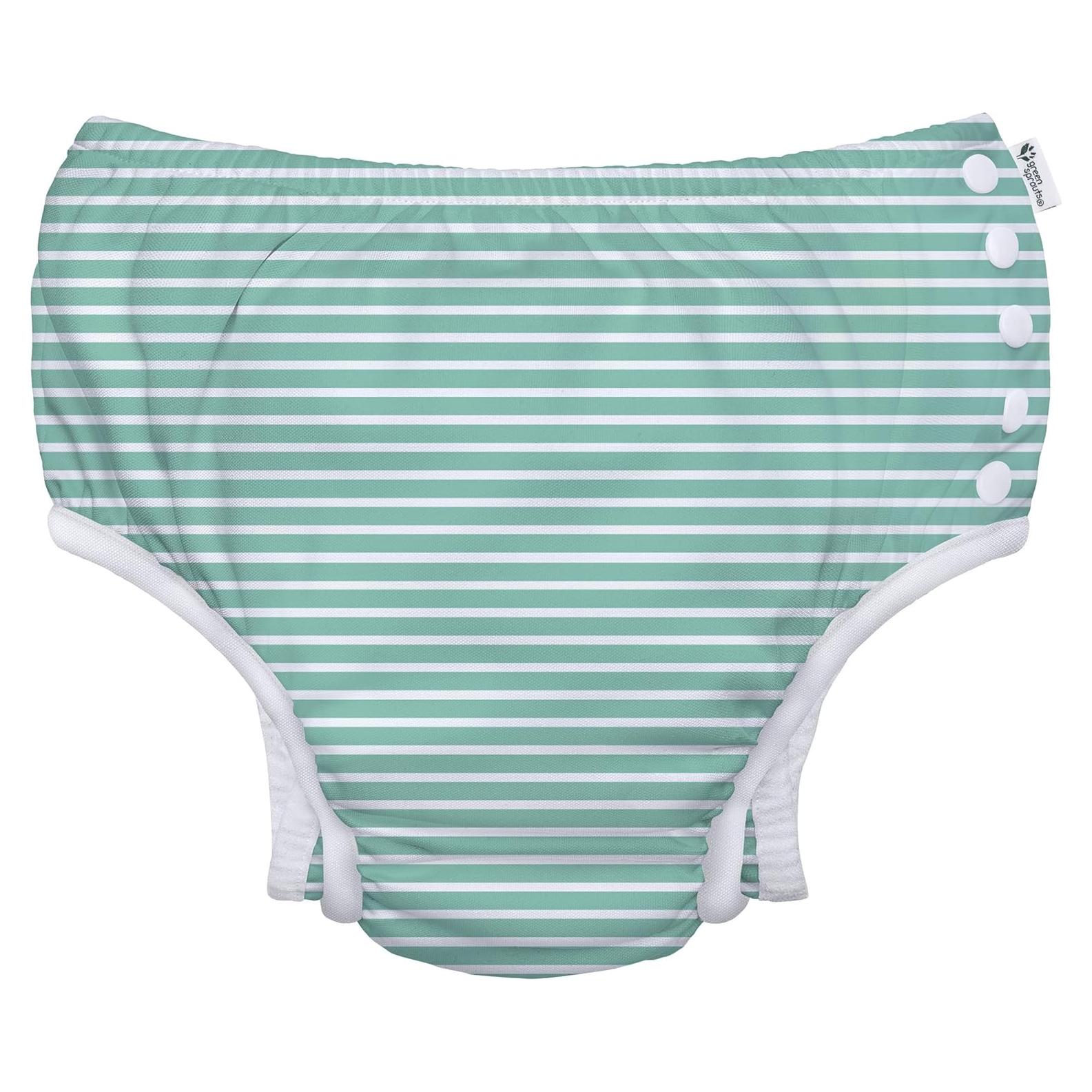 Pañal de Natación Eco Snap Green Sprouts 4T Rayas Menta