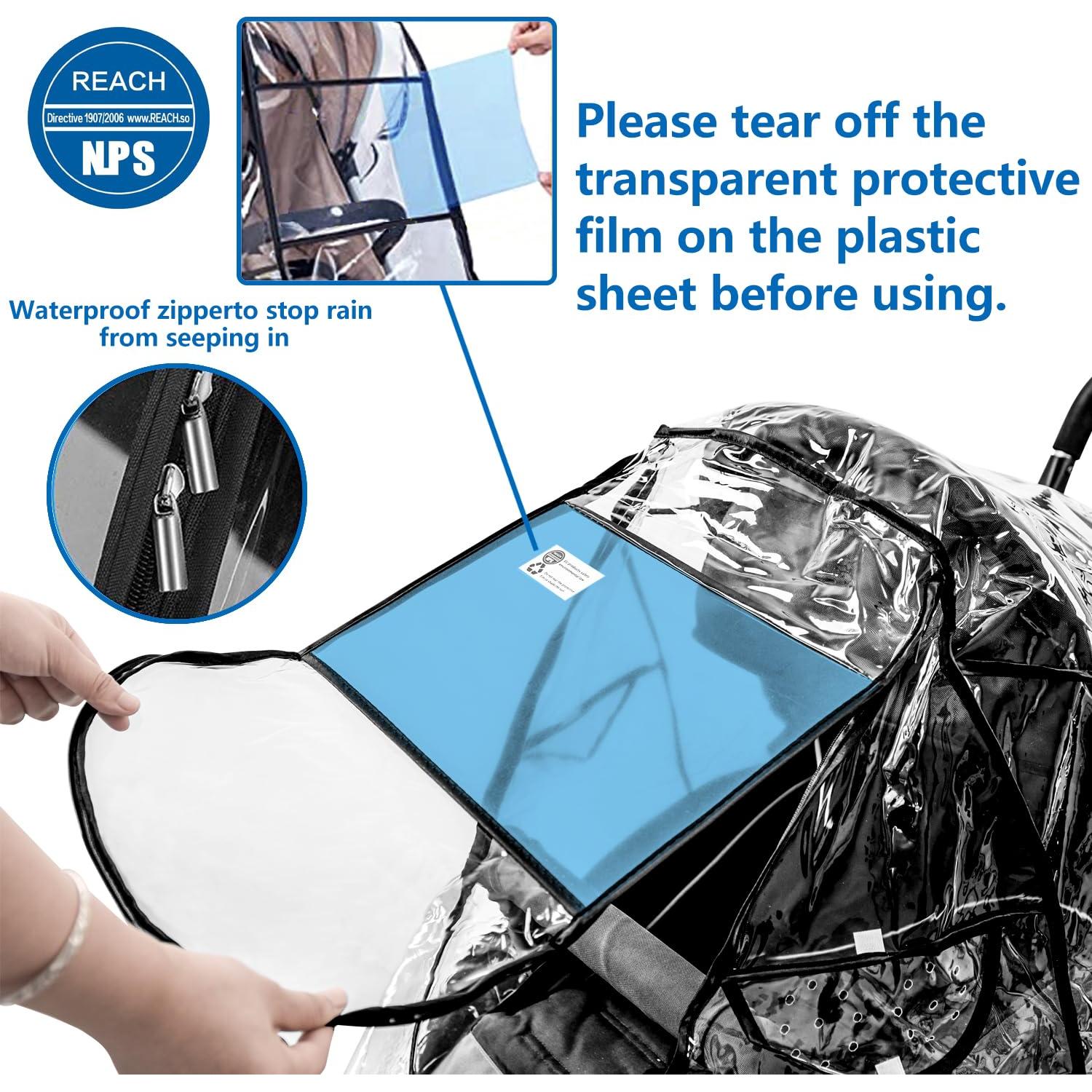 Cubierta de Lluvia Universal para Cochecito Bebé EVA Transparente