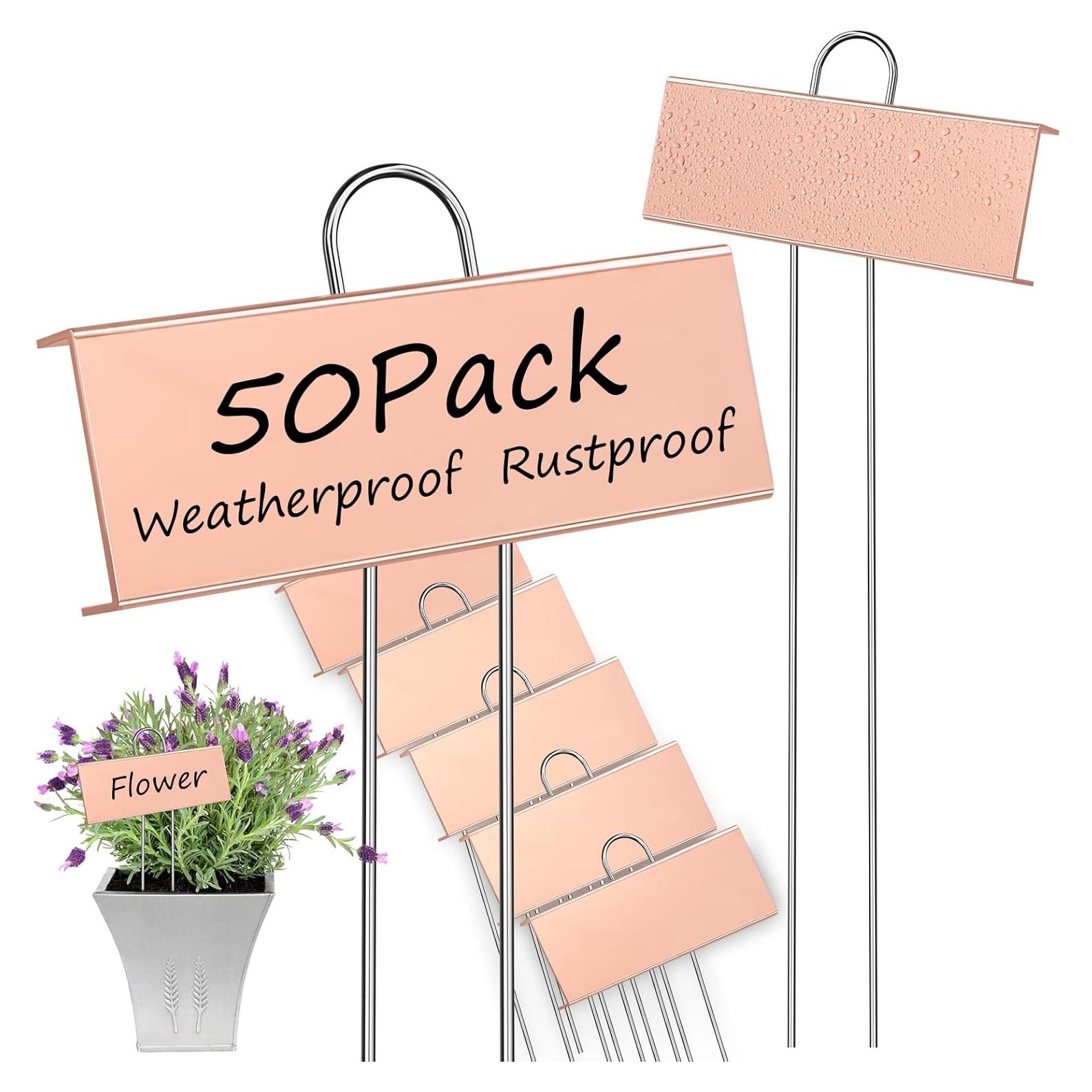 Etiquetas de Jardín WSICSE 50 Piezas Metal Impermeables 26.92 cm