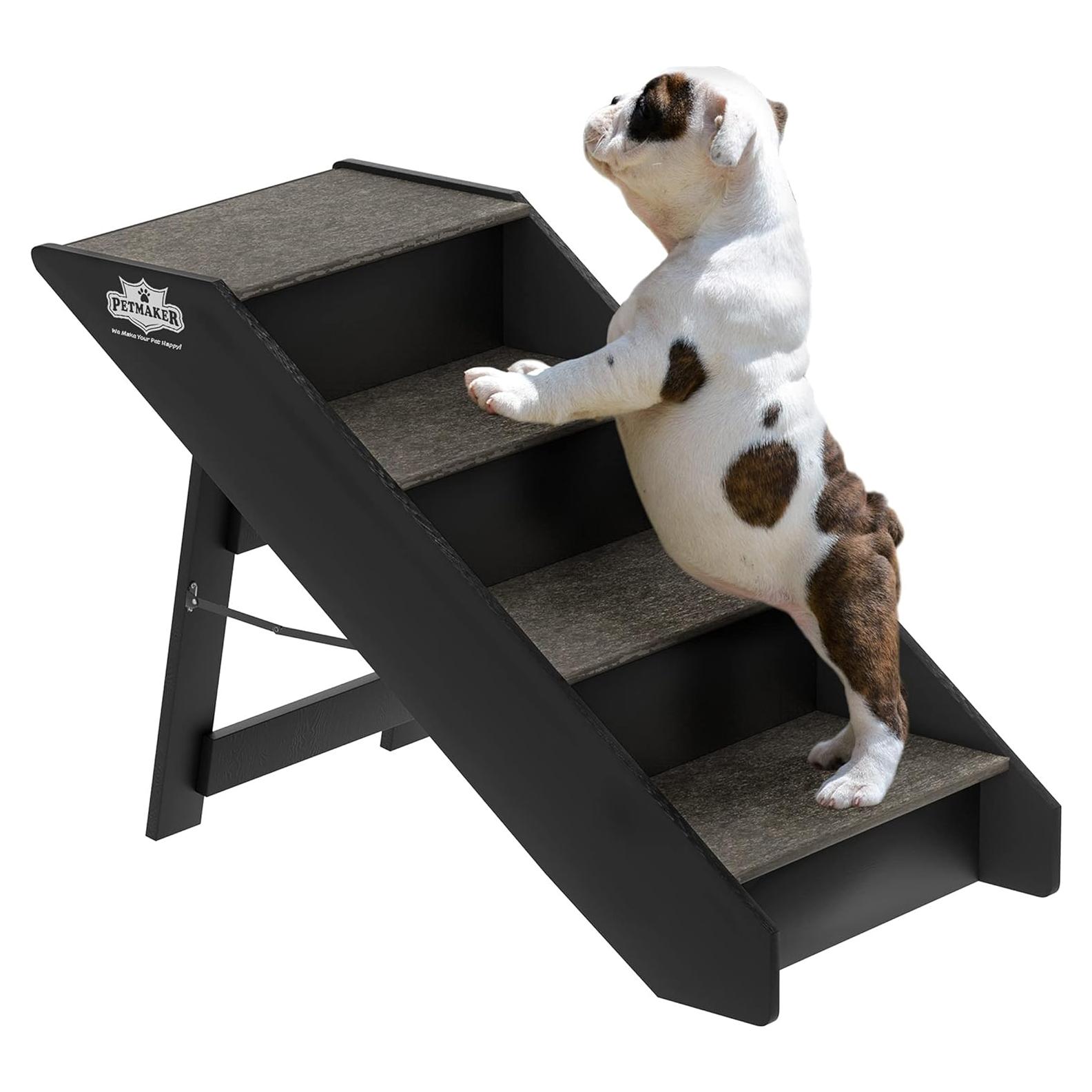 Escaleras para Mascotas PETMAKER 4 Escalones Antideslizantes Gris