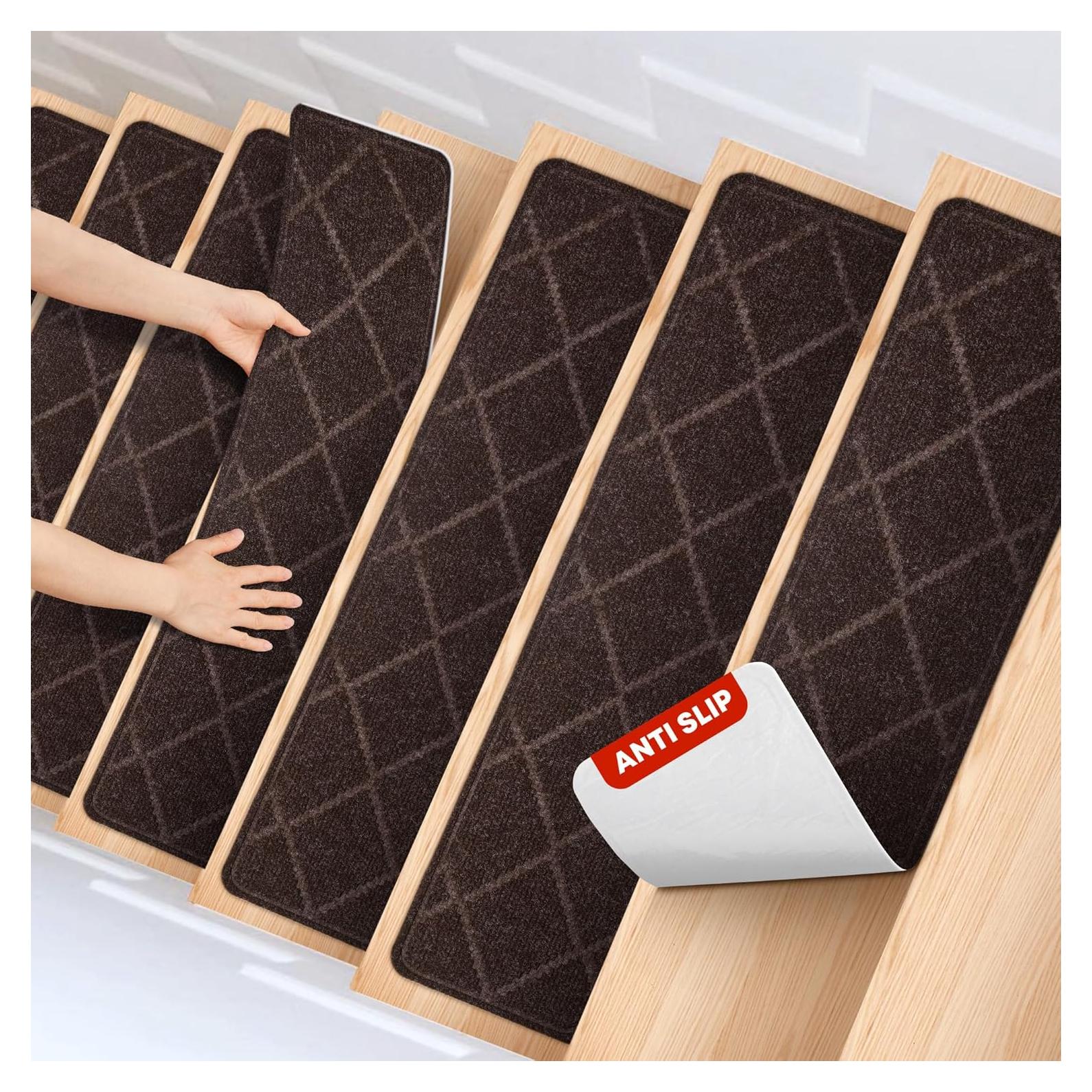 Tapetes Antideslizantes MBIGM 20x76cm 15 Piezas Marrón