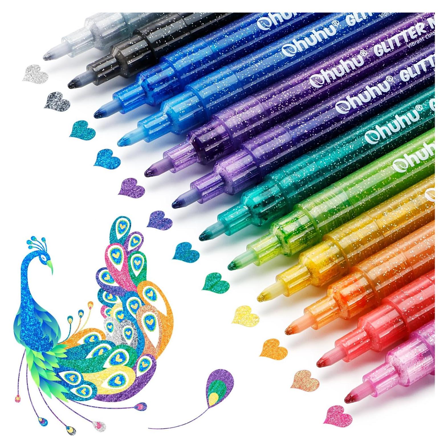 Marcadores Metálicos Ohuhu 12 Colores Brillantes Tinta Agua