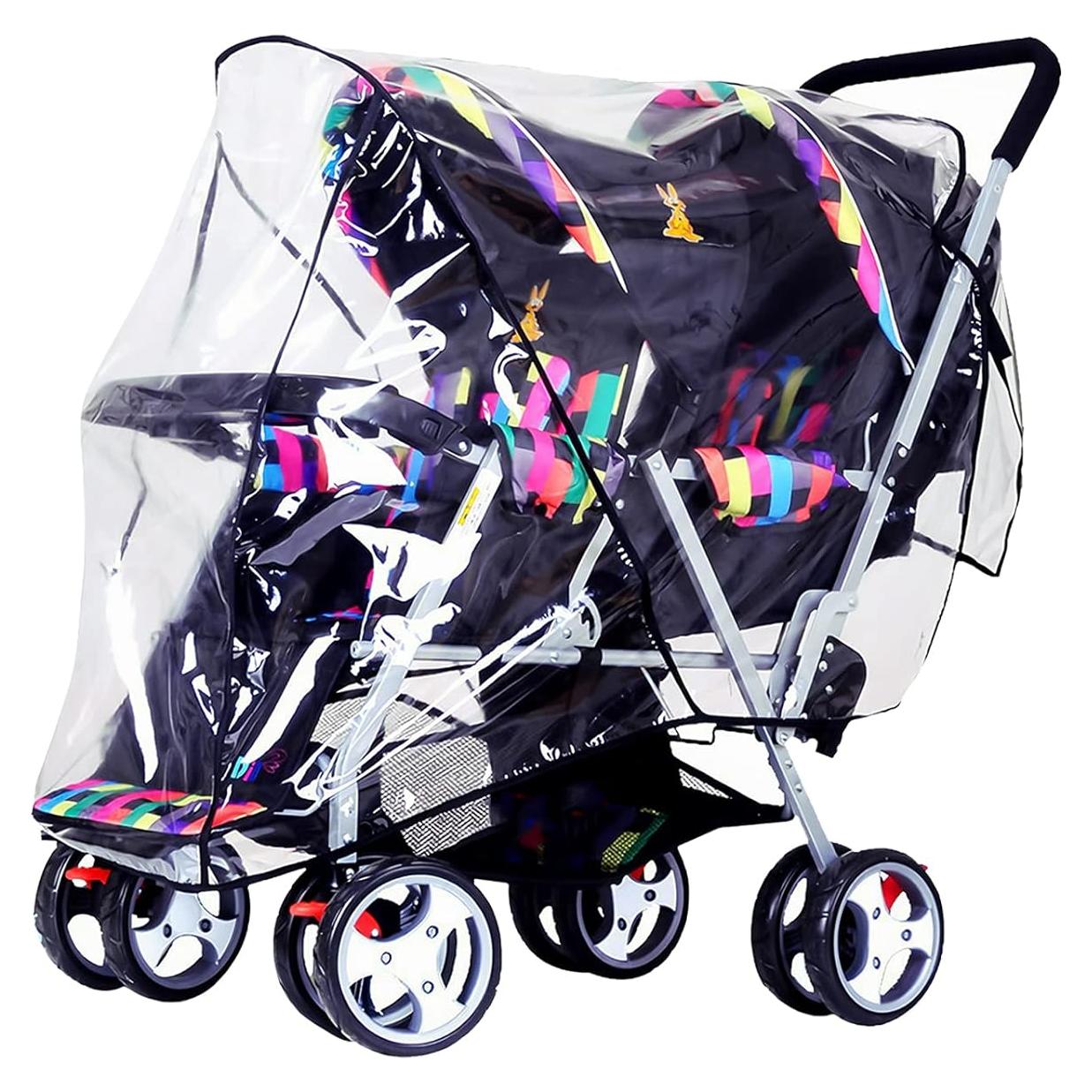 Cubierta de lluvia para cochecito de gemelos ITODA, impermeable