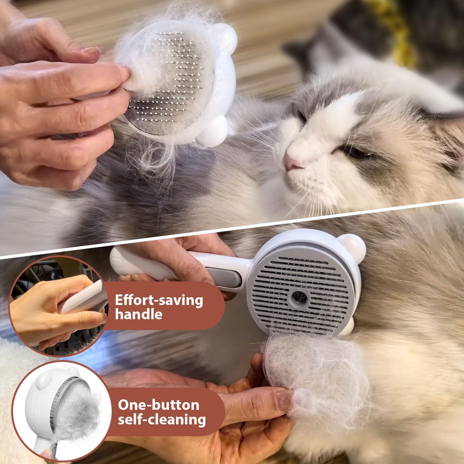 Cepillo de Vapor POIIOPY para Gatos y Perros 4 en 1 Impermeable