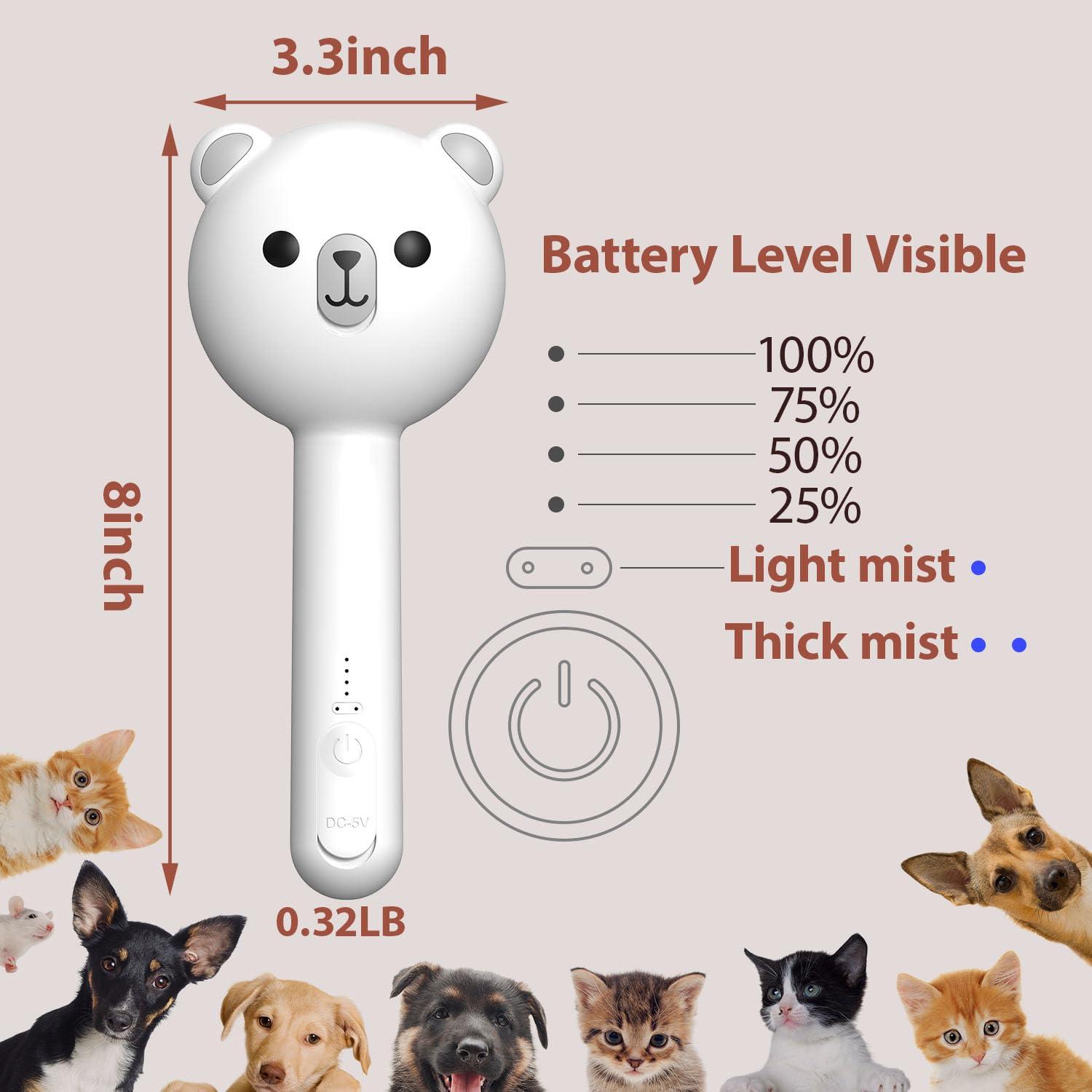 Cepillo de Vapor POIIOPY para Gatos y Perros 4 en 1 Impermeable