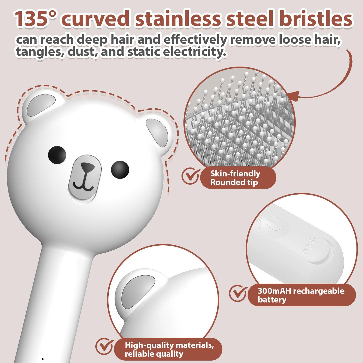 Cepillo de Vapor POIIOPY para Gatos y Perros 4 en 1 Impermeable