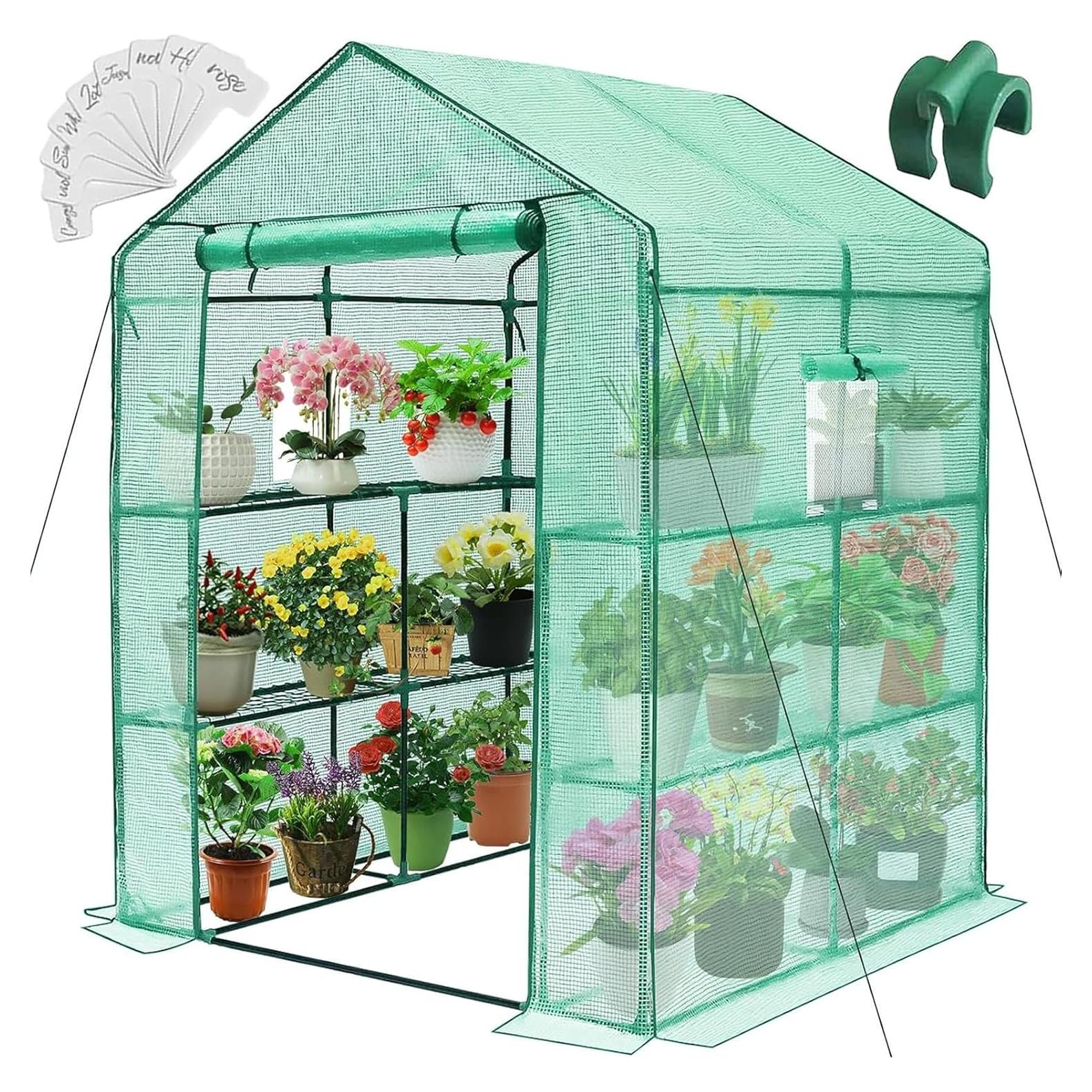 Invernadero Greengro 142x142x191 cm con Ventana y Estantes