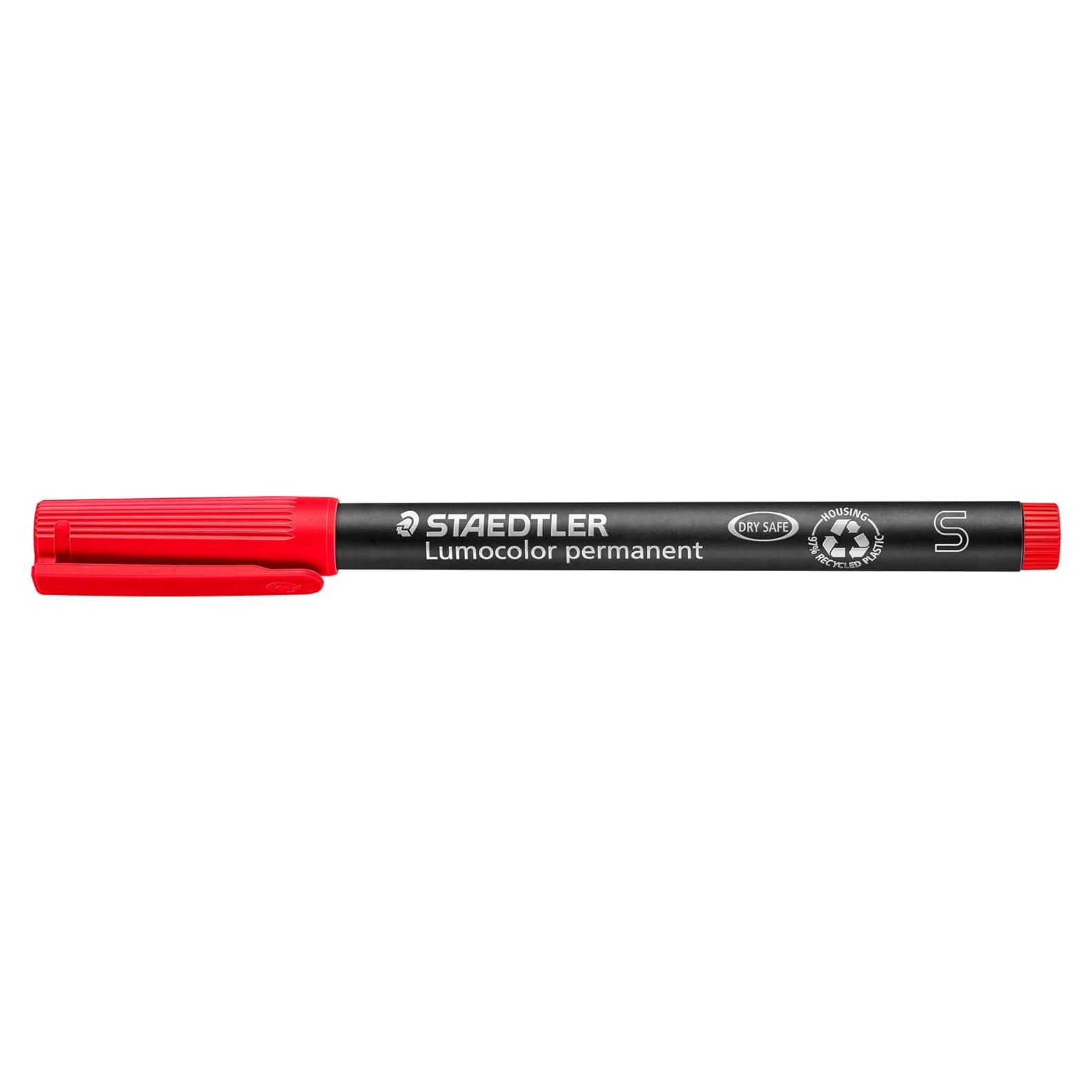 Marcadores Permanentes Staedtler Lumocolor 0.4mm Rojo - Paquete de 10