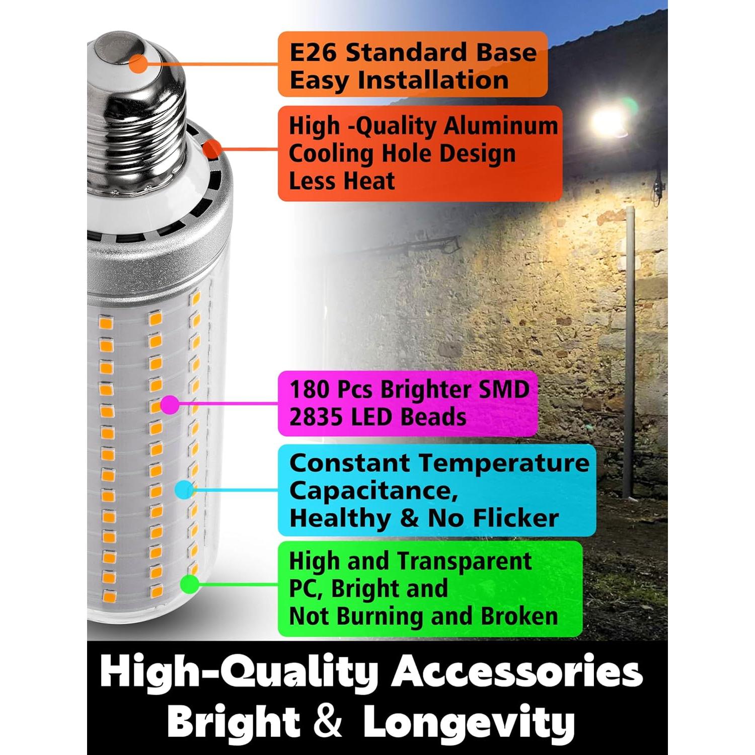 Bombilla LED E26 Xyanmc 20W 3000LM 2700K Blanco Cálido