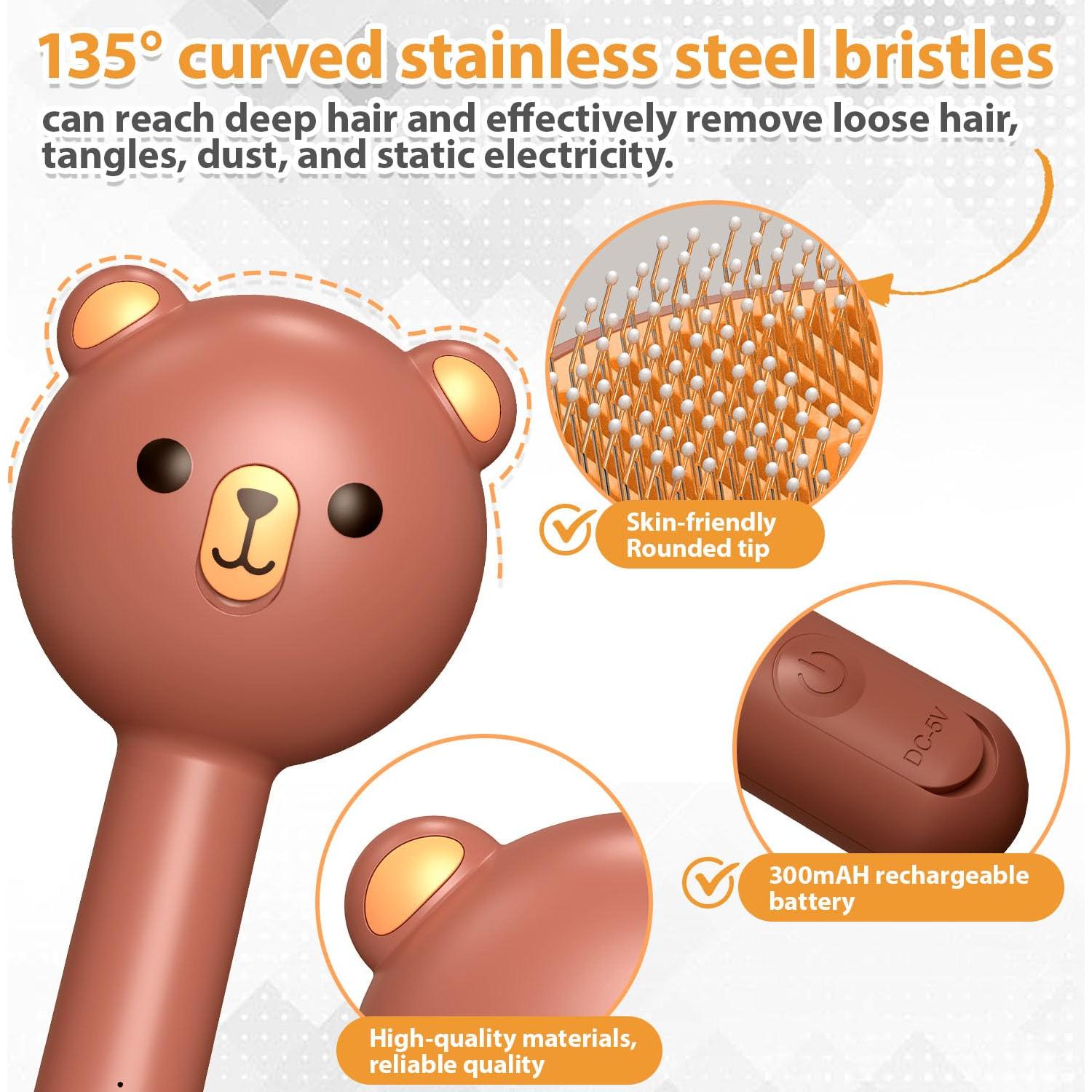 Cepillo de Vapor para Gatos POIIOPY 4 en 1 Impermeable IPX7