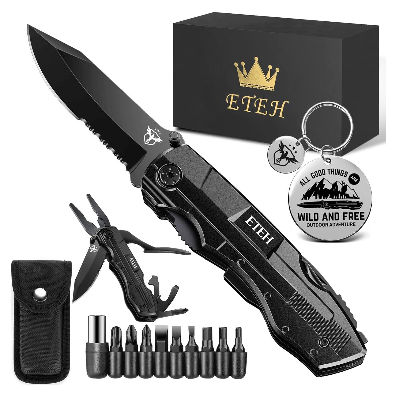 Cuchillo Multiherramienta ETEH 13 en 1 para Hombres Camping