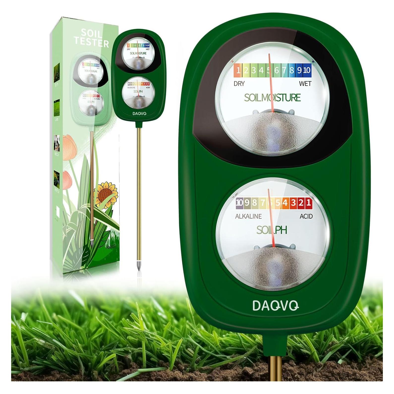 Medidor de Humedad y pH del Suelo DAQVQ 2-en-1 Sin Batería