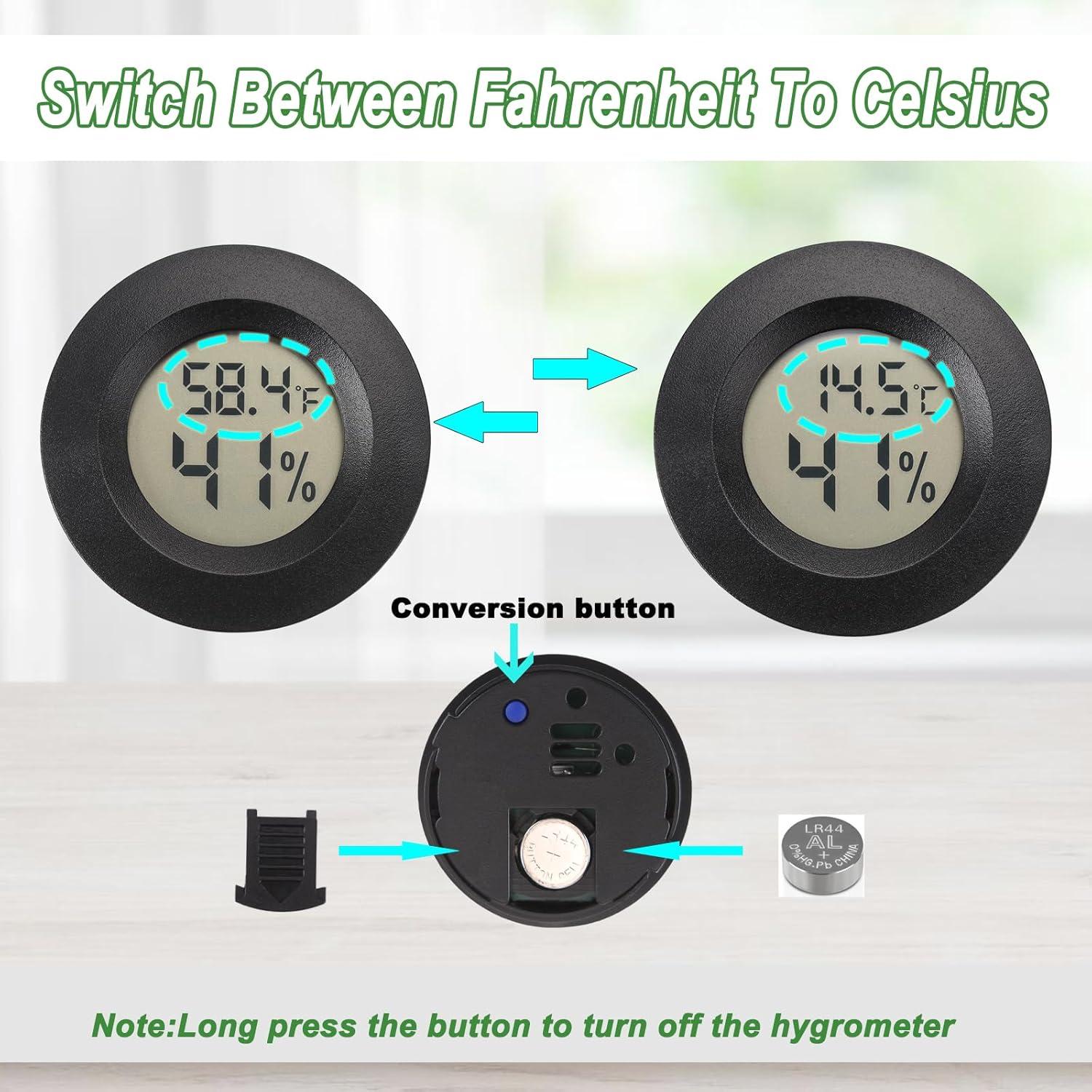 Mini Higrómetro Termómetro Digital Serundo Auto 2 Piezas