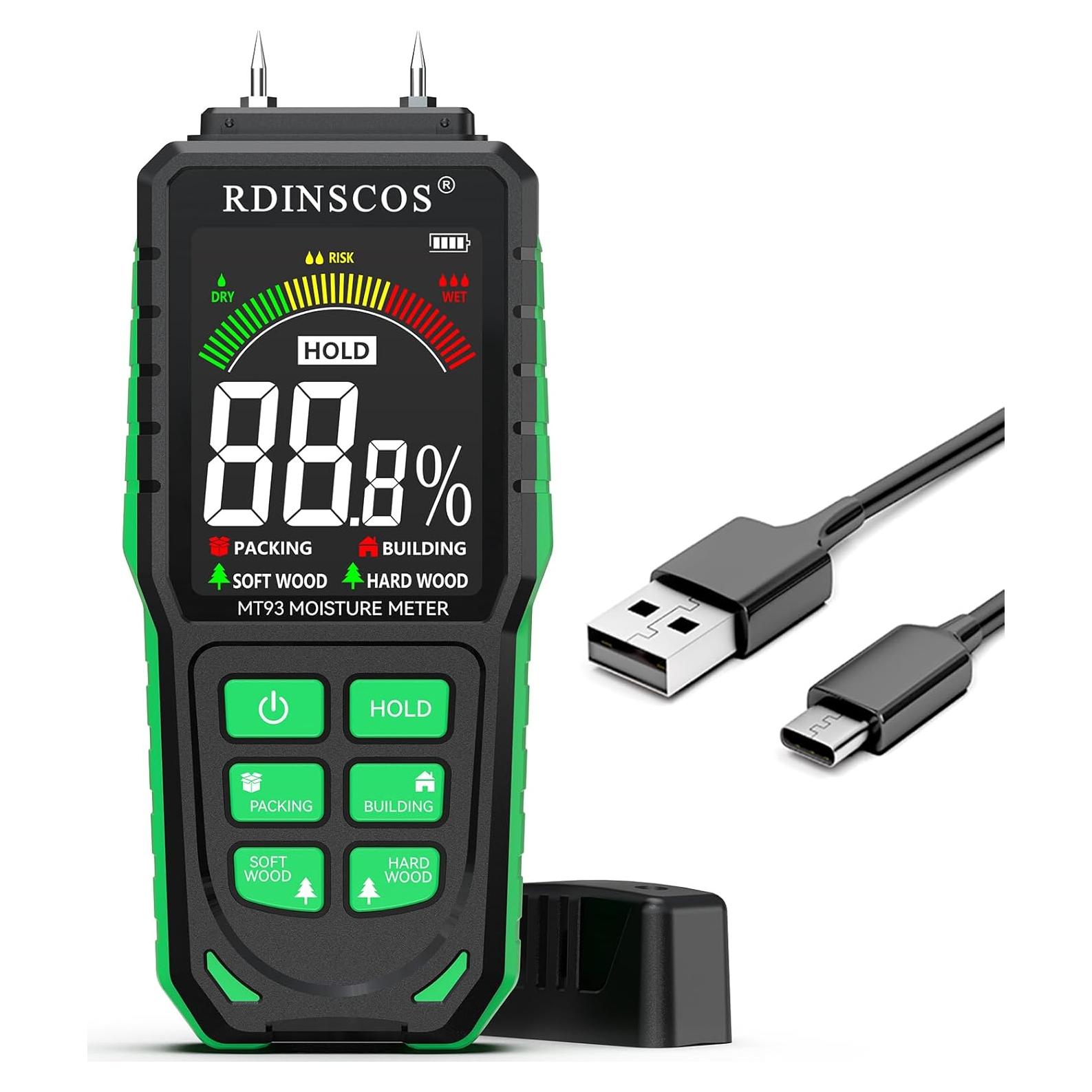 Medidor de Humedad Digital RDINSCOS MT93 para Madera y Paredes